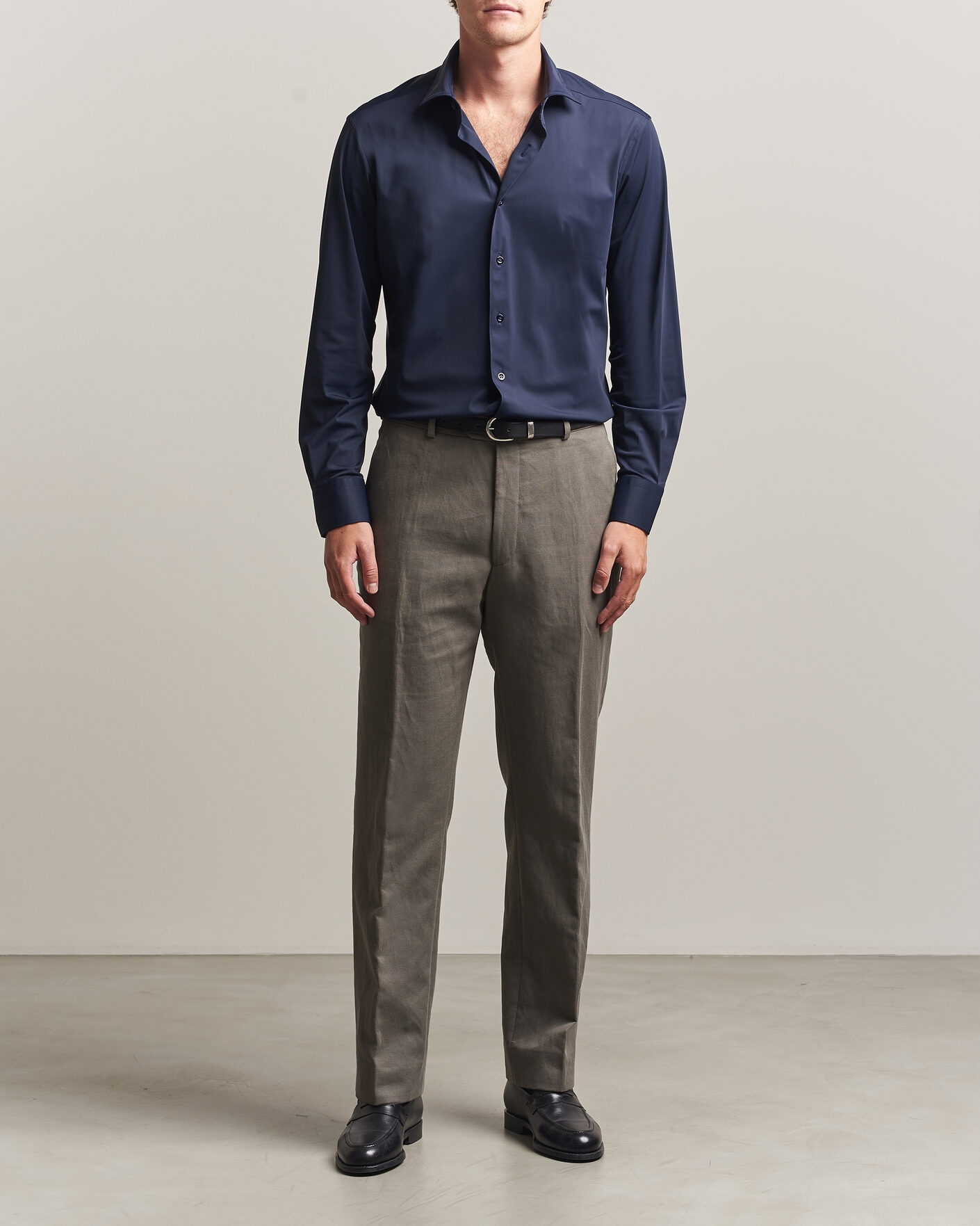 Hombres | Camisas | Grigio | Jersey Shirt Navy