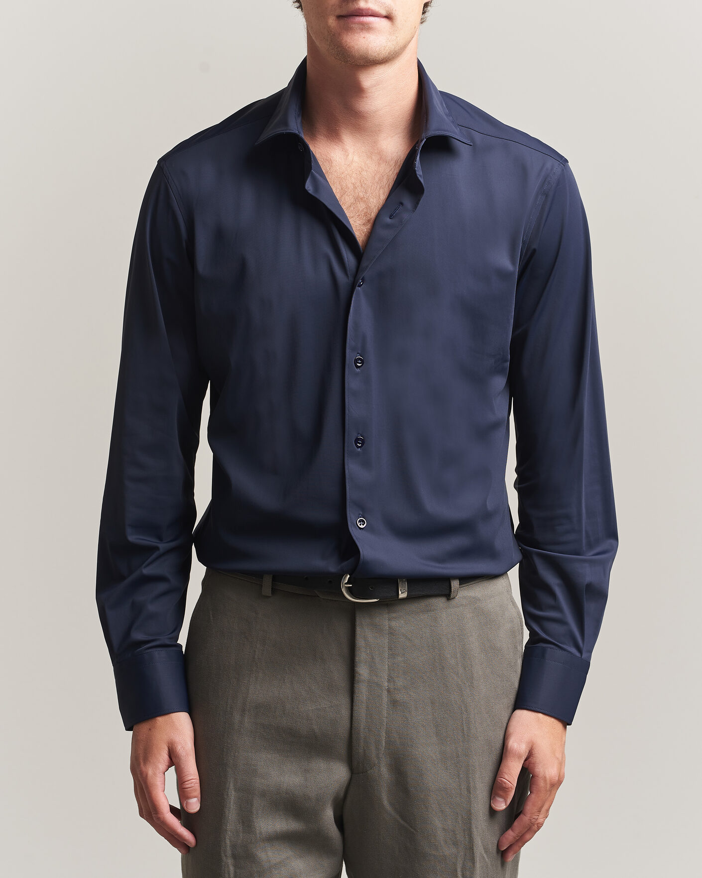 Hombres | Camisas | Grigio | Jersey Shirt Navy
