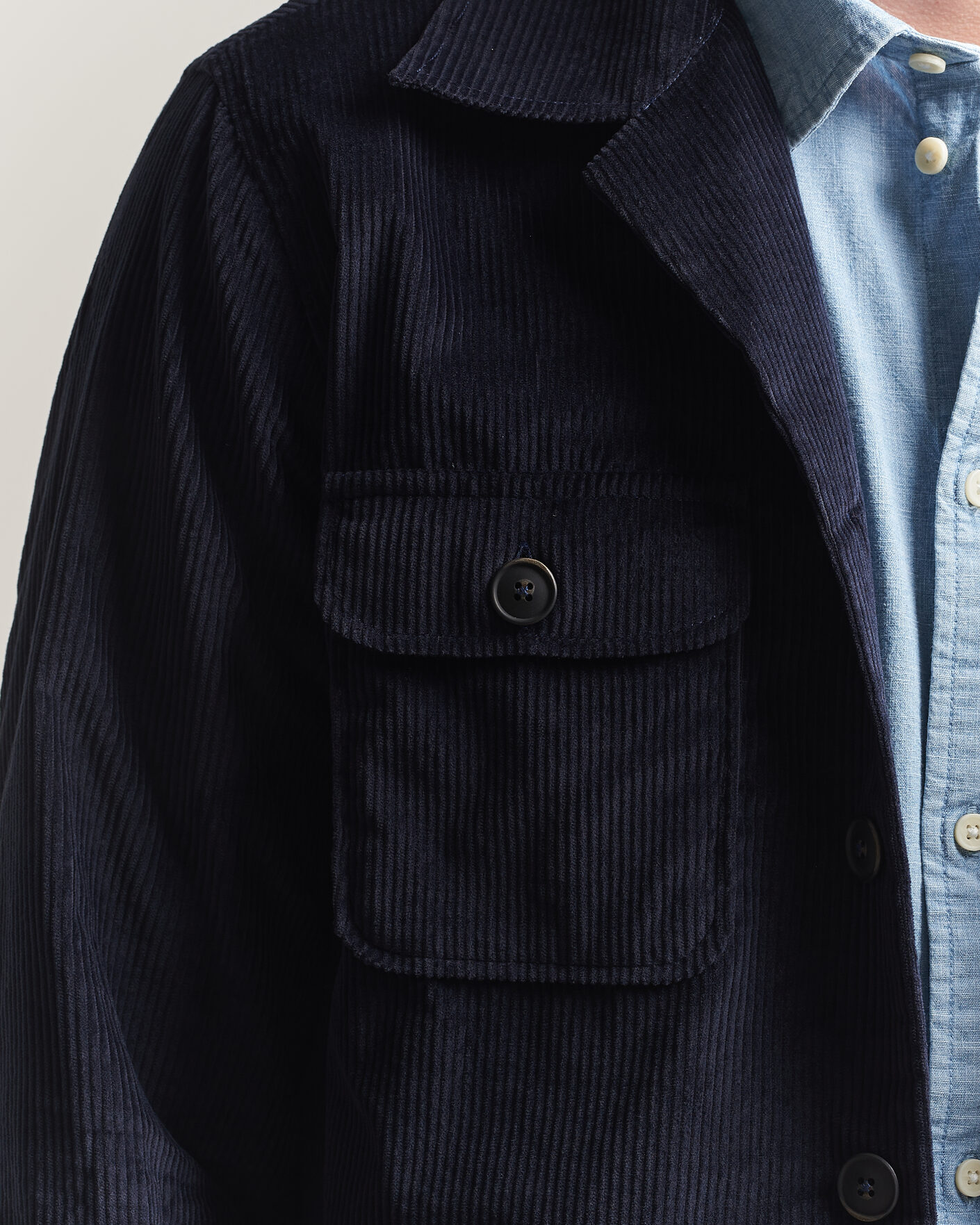 Hombres | Camisas | Grigio | Corduroy Overshirt Navy