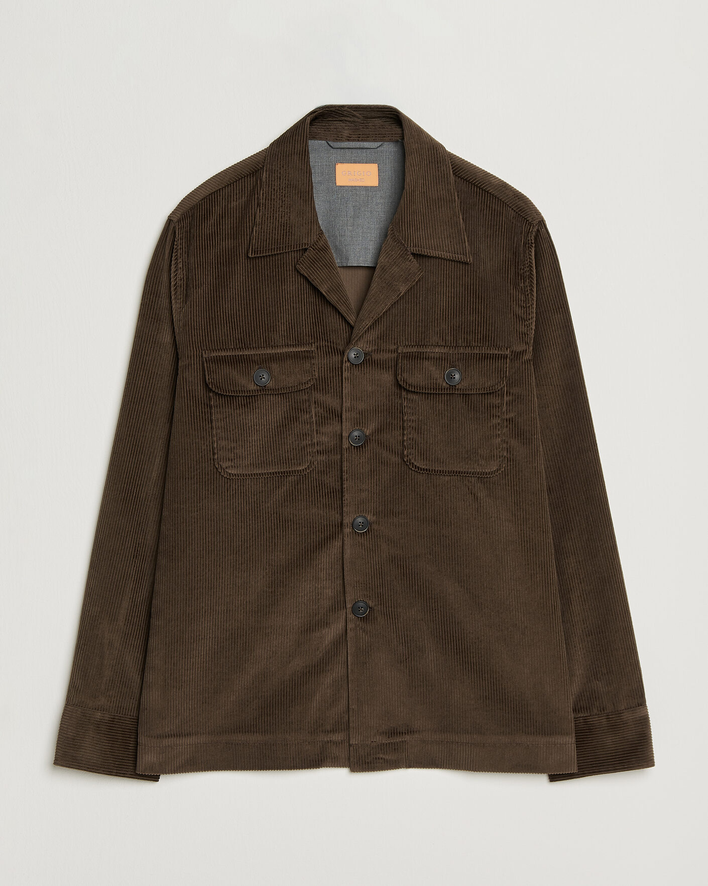 Hombres | Camisas | Grigio | Corduroy Overshirt Dark Brown