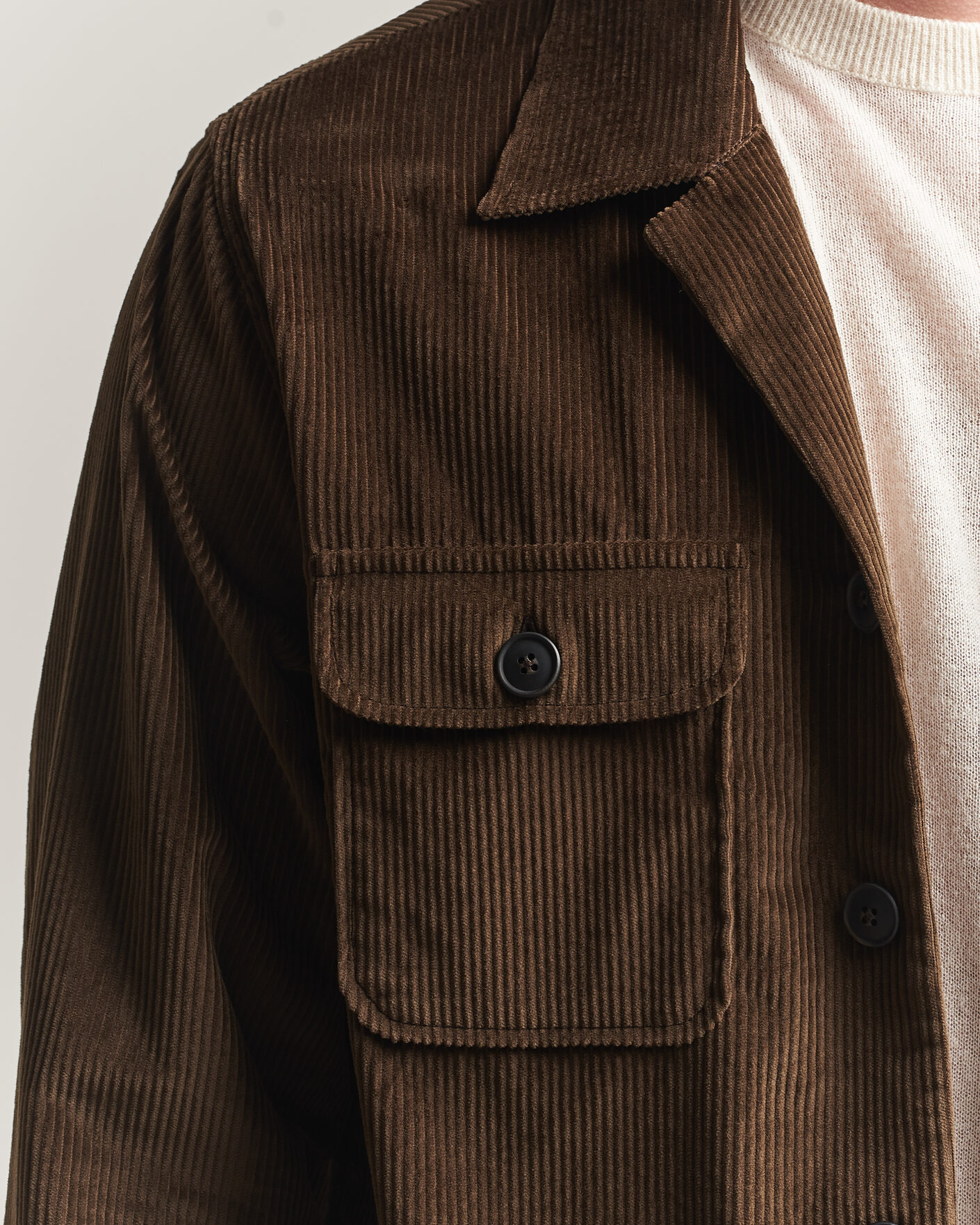 Hombres | Camisas | Grigio | Corduroy Overshirt Dark Brown