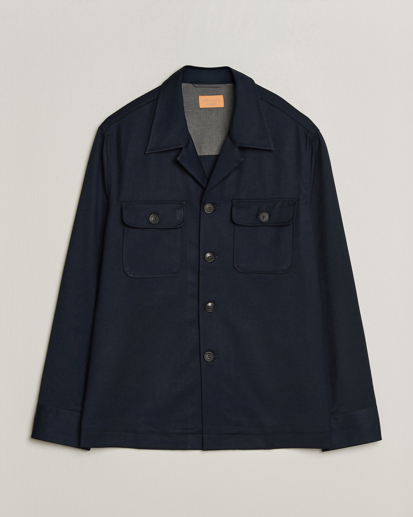 Hombres | Camisas | Grigio | Twill Overshirt Navy