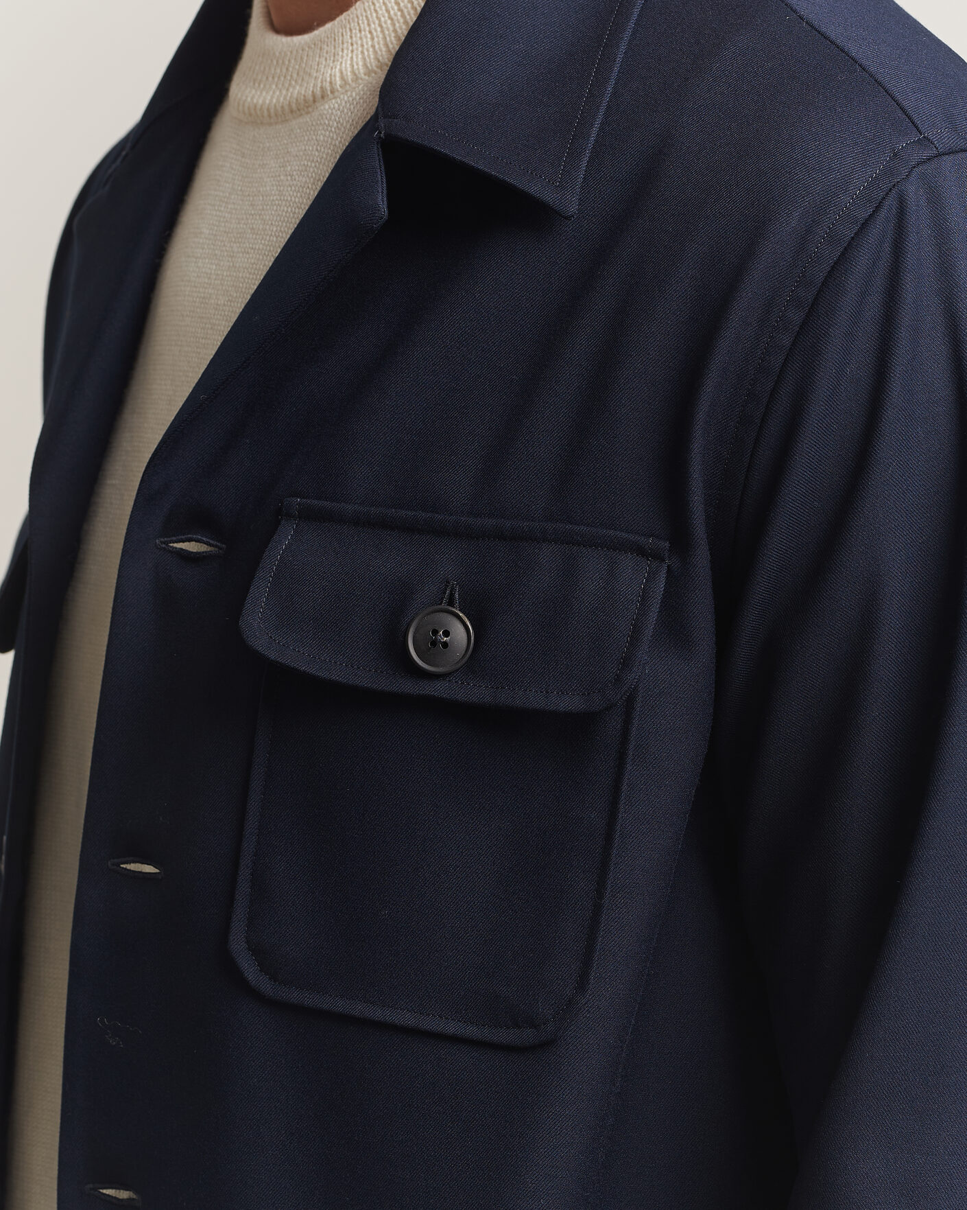 Hombres | Camisas | Grigio | Twill Overshirt Navy