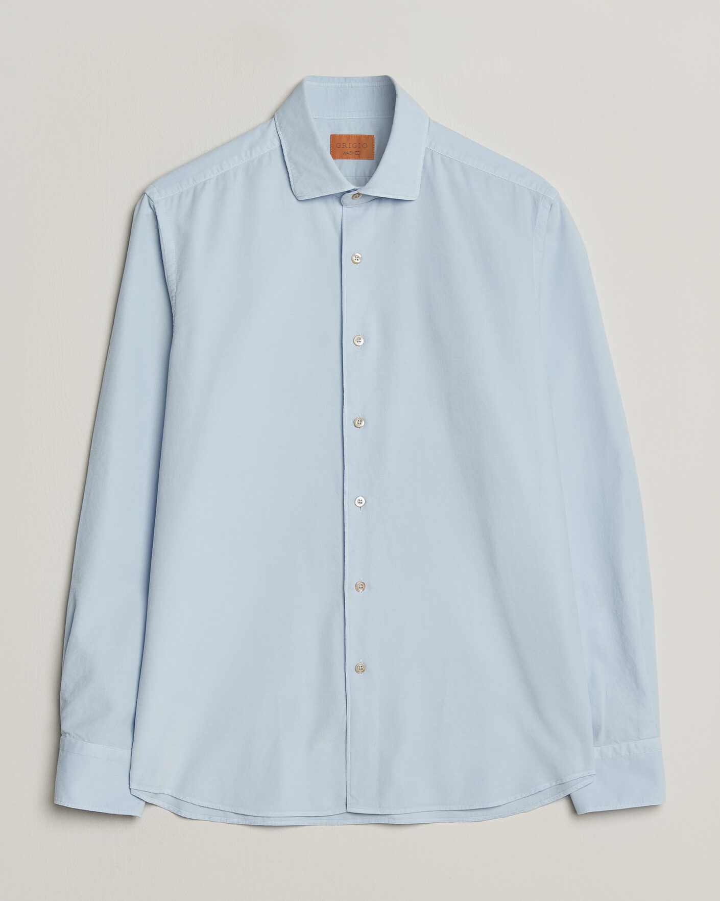 Hombres | Camisas | Grigio | Corduroy Shirt Light Blue