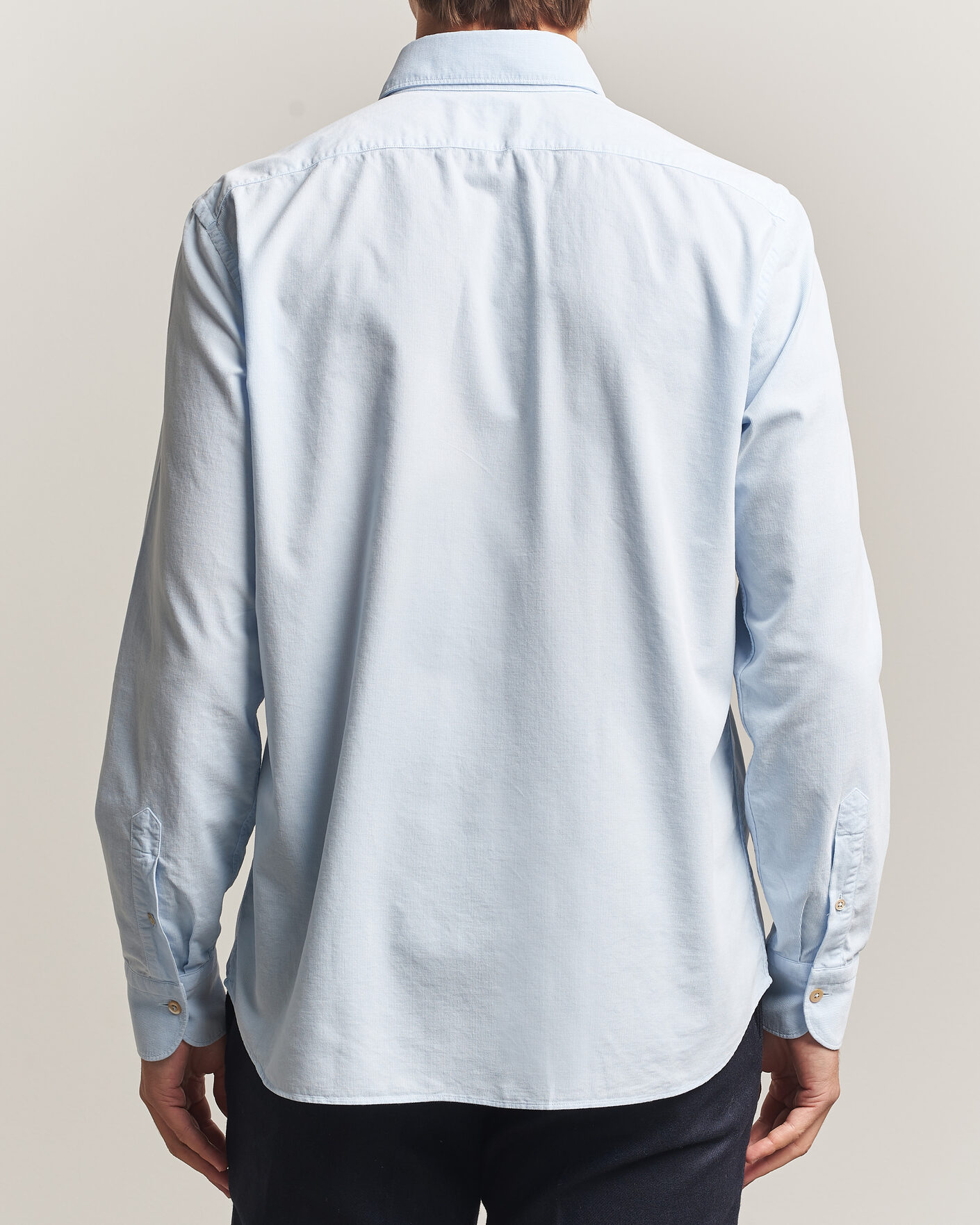 Hombres | Camisas | Grigio | Corduroy Shirt Light Blue