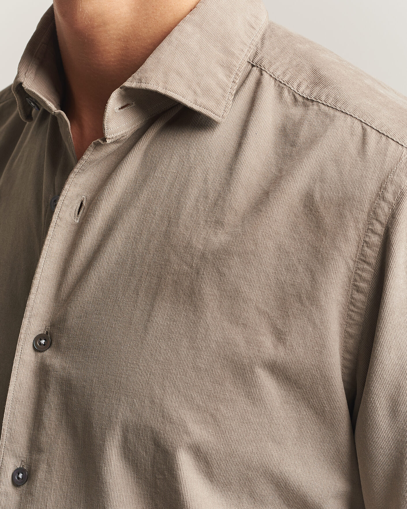 Hombres | Camisas | Grigio | Corduroy Shirt Beige