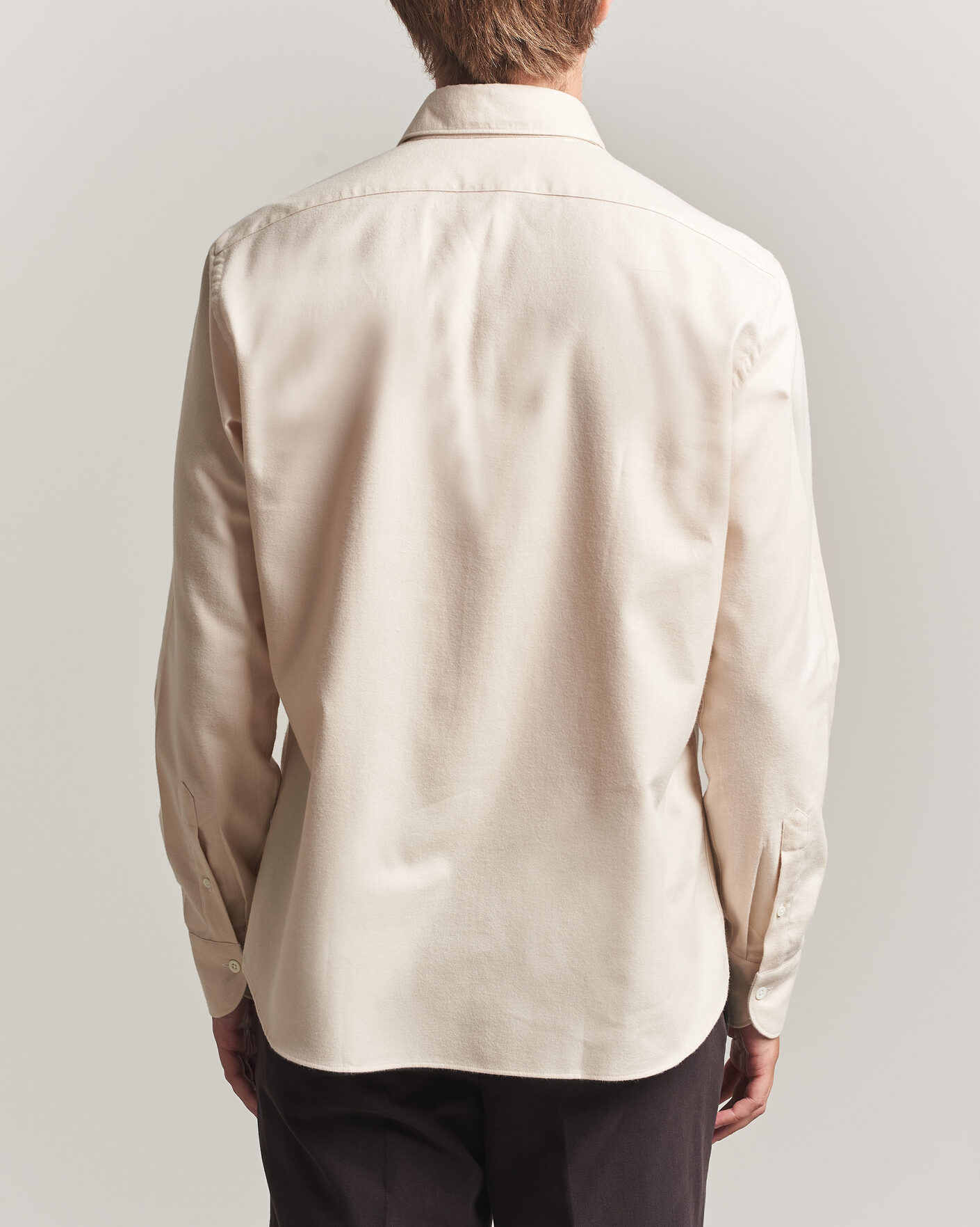 Hombres | Camisas | Grigio | Washed Flannel Shirt Off White
