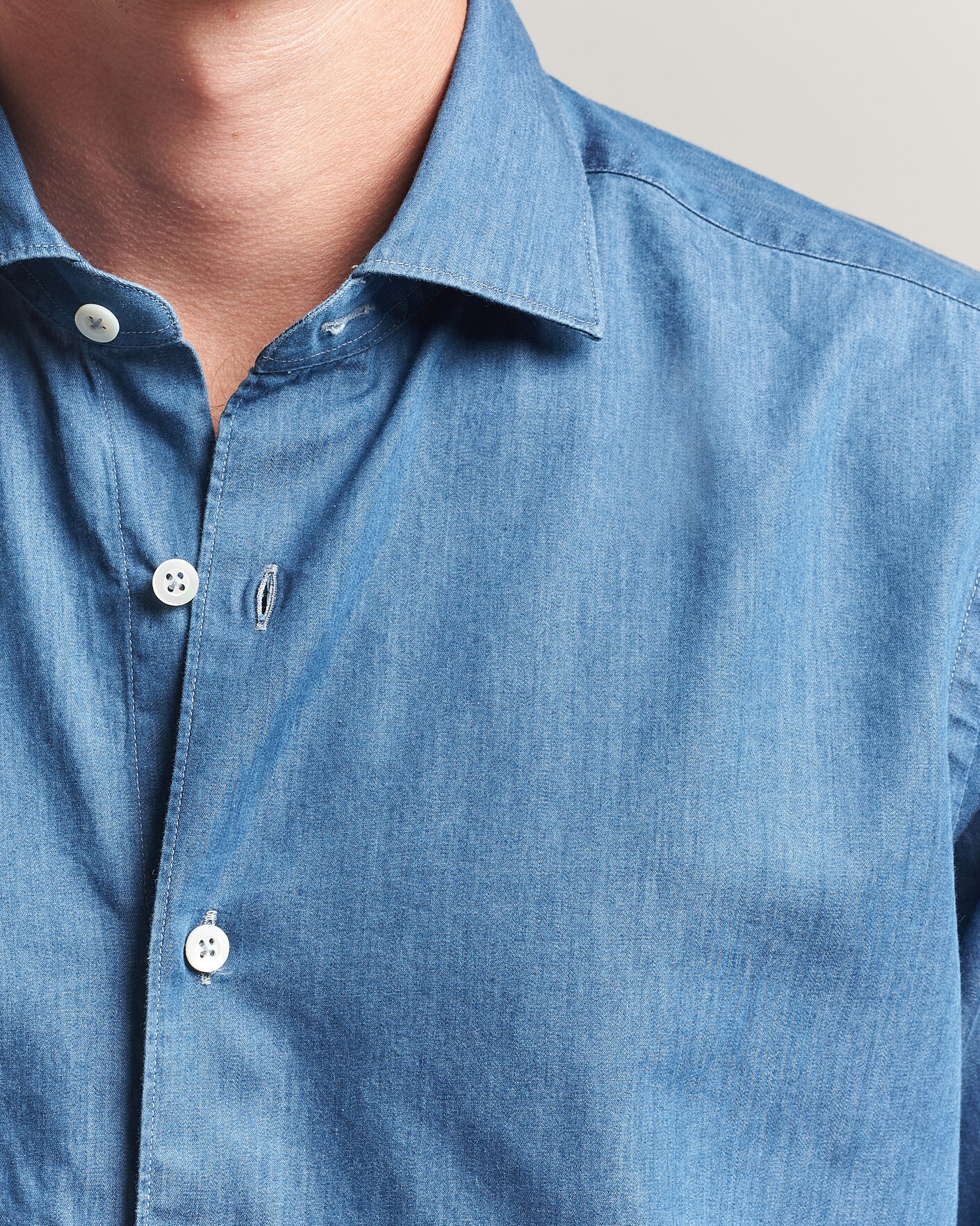 Hombres | Camisas | Grigio | Denim Shirt Light Blue