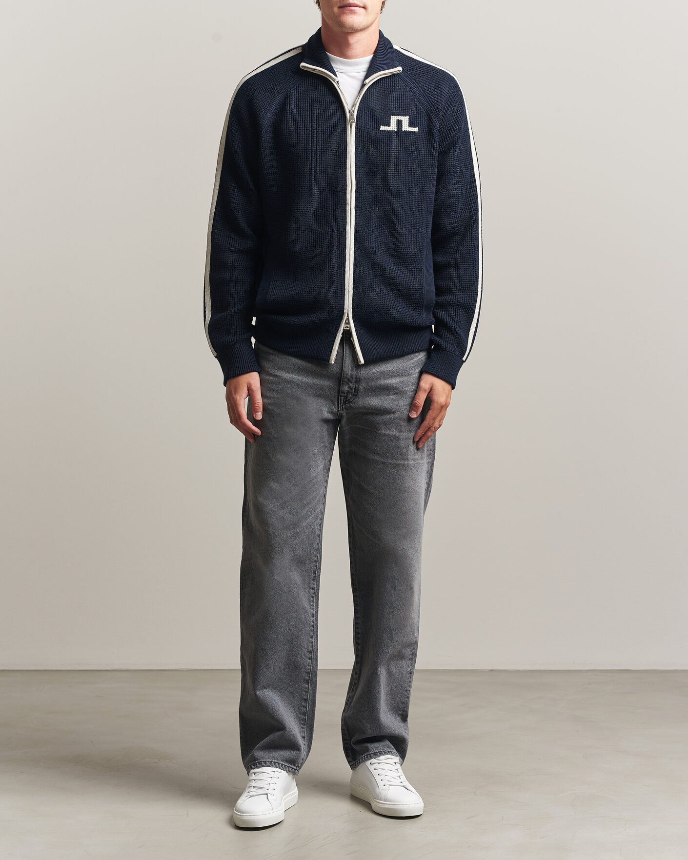Hombres | Jerséis y prendas de punto | J.Lindeberg | Craig Knitted Full Zip JL Navy