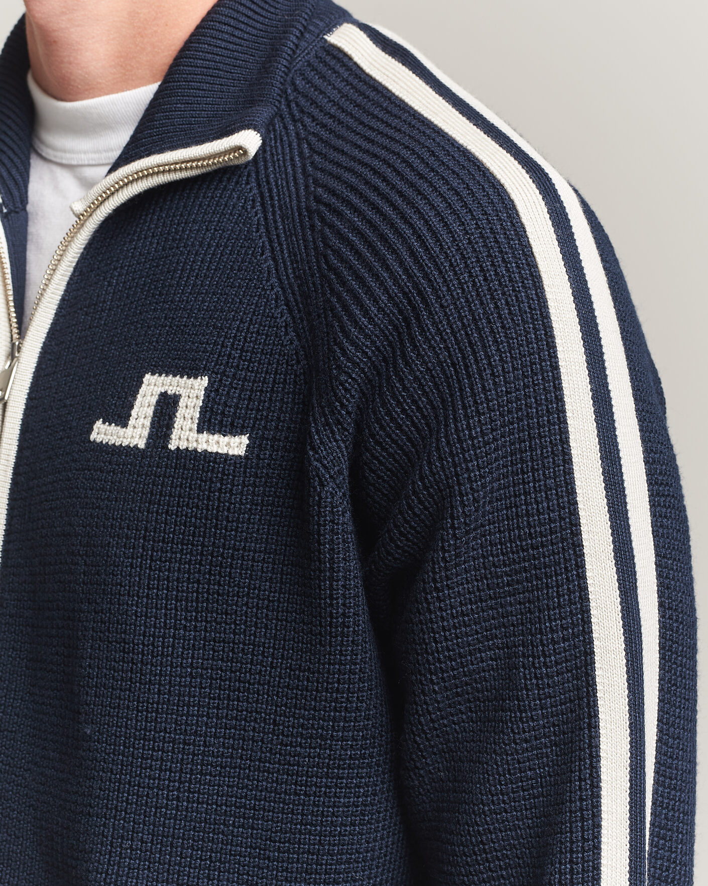 Hombres | Jerséis y prendas de punto | J.Lindeberg | Craig Knitted Full Zip JL Navy