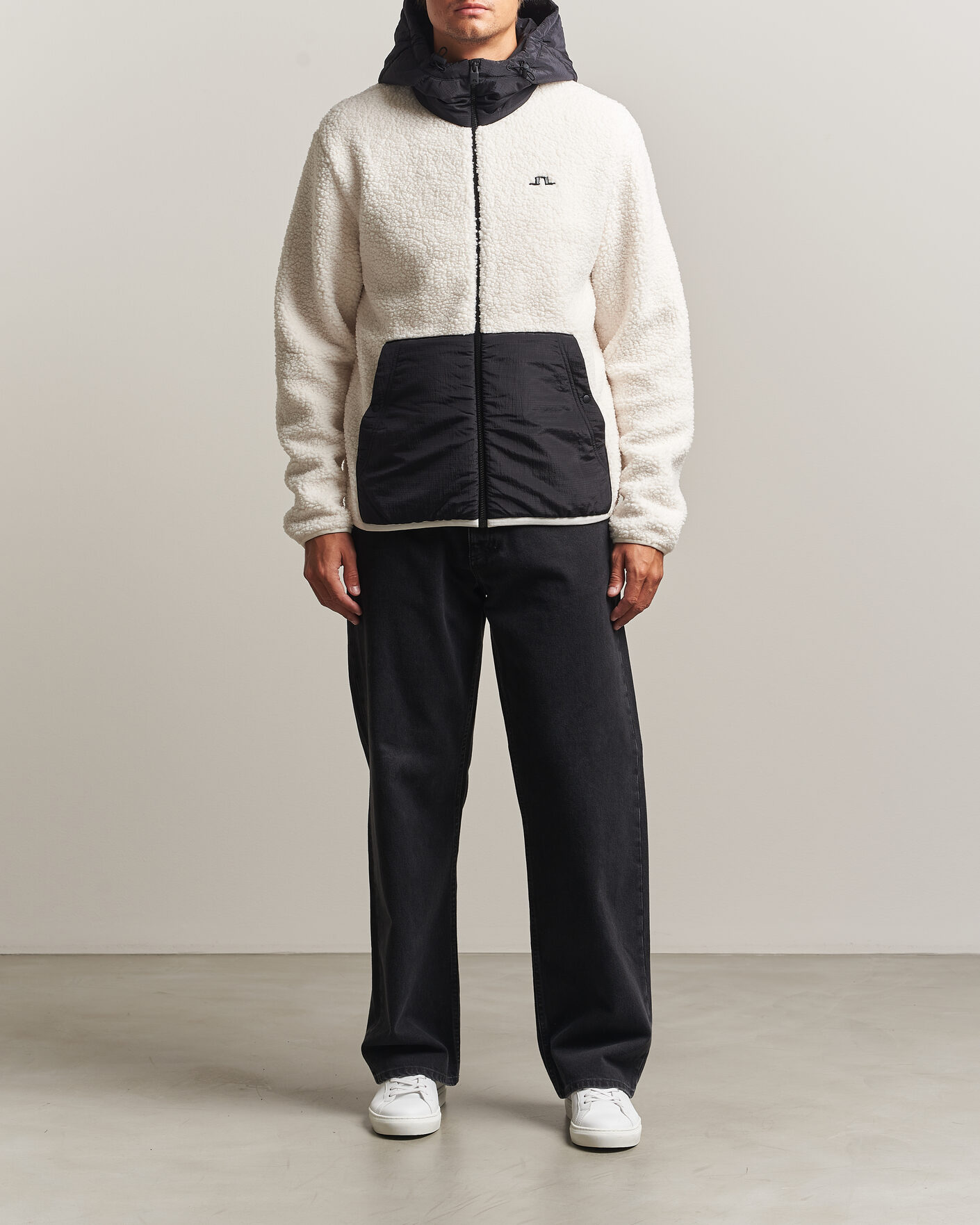 Hombres | Jerséis y prendas de punto | J.Lindeberg | Varek Hybrid Hooded Full Zip Tofu