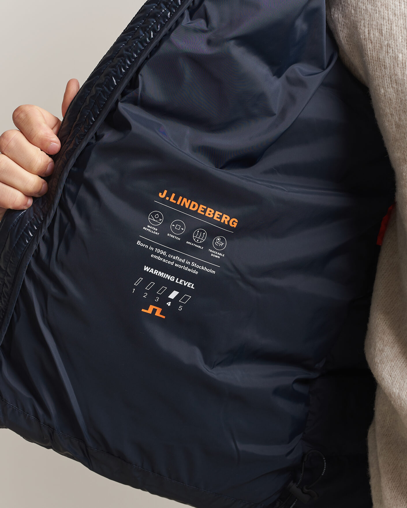 Hombres | Abrigos y chaquetas | J.Lindeberg | Creek Light Hooded Down Jacket JL Navy