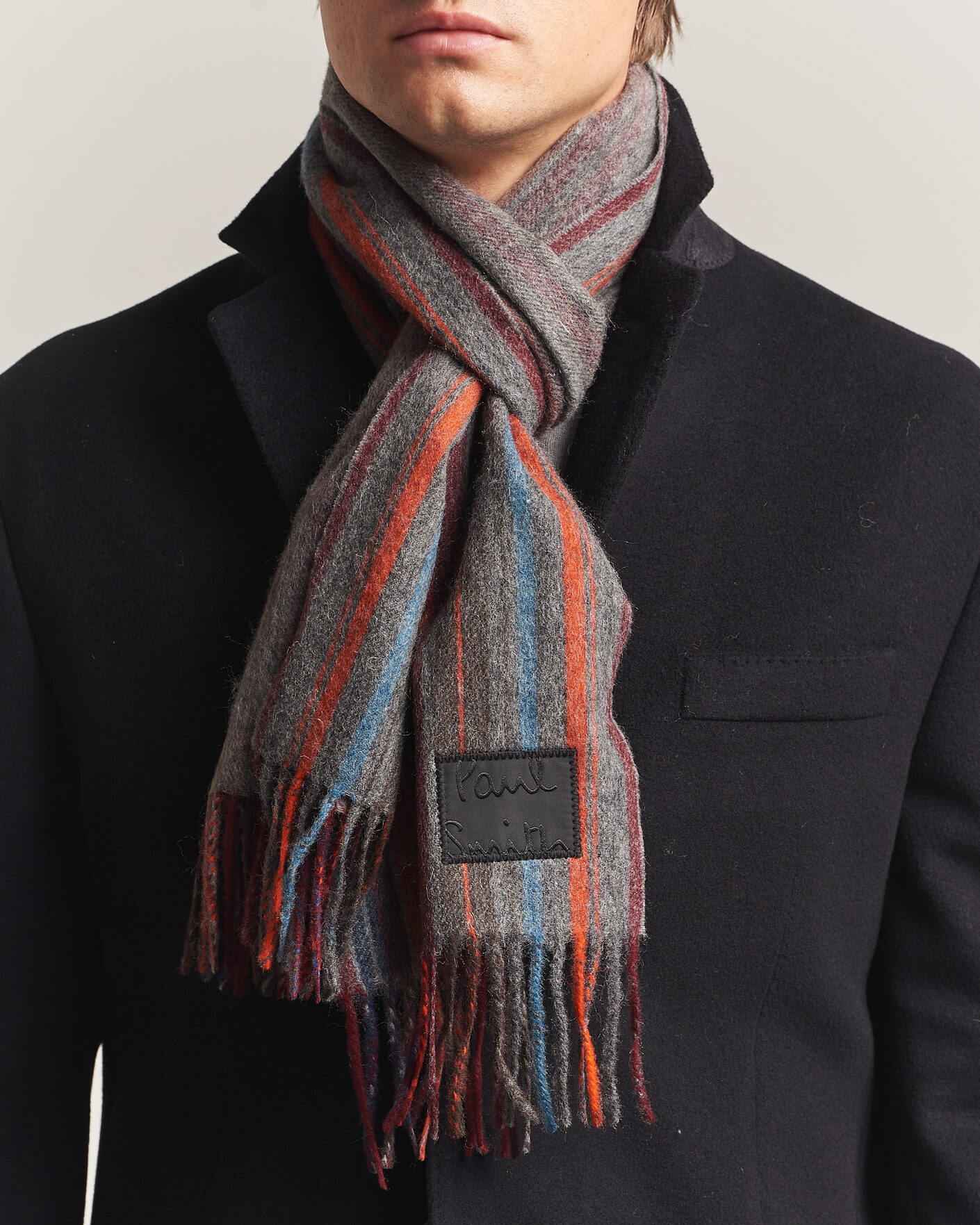 Hombres | Bufandas | Paul Smith | Lambswool Striped Scarf Red