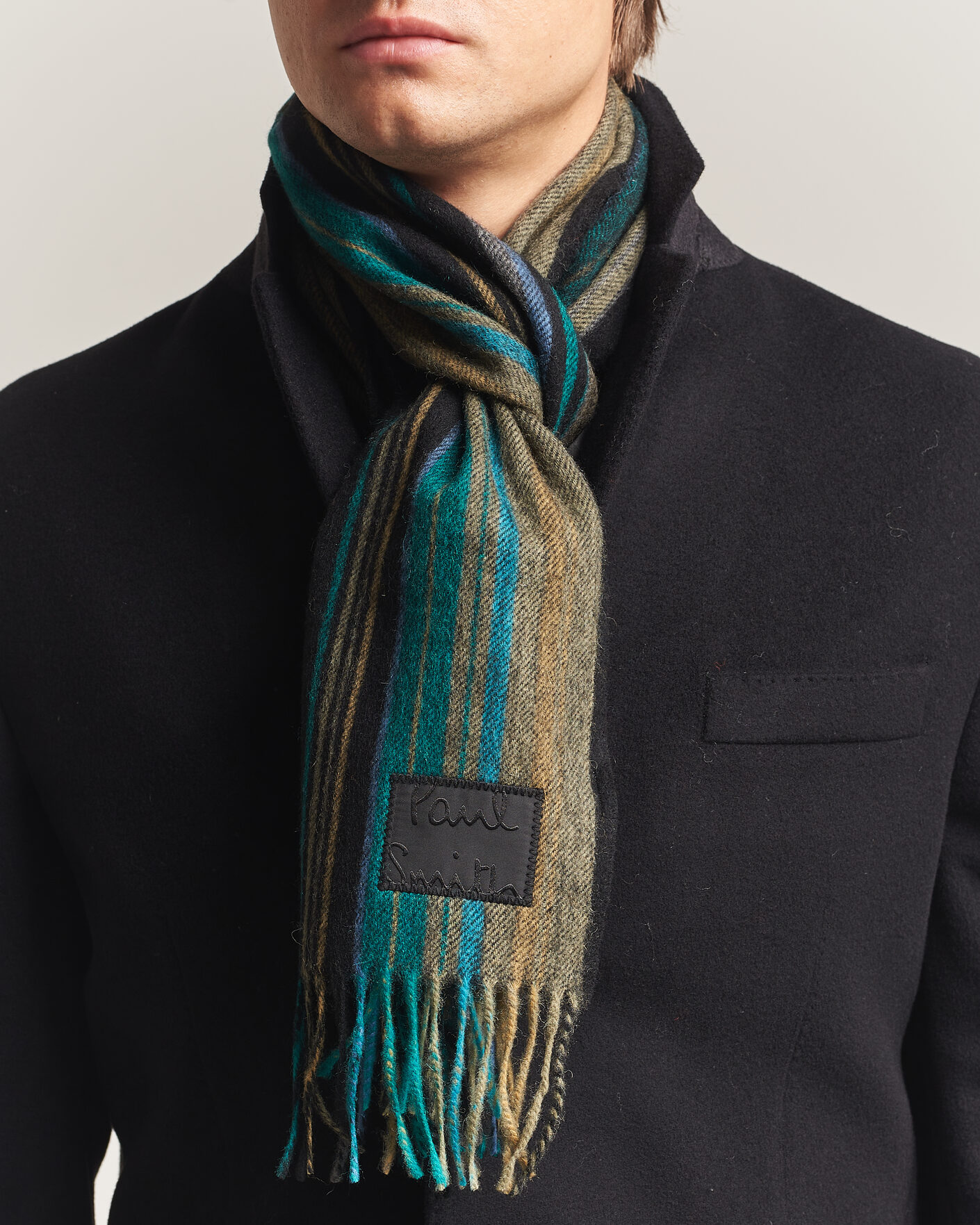 Hombres | Bufandas | Paul Smith | Lambswool Striped Scarf Black