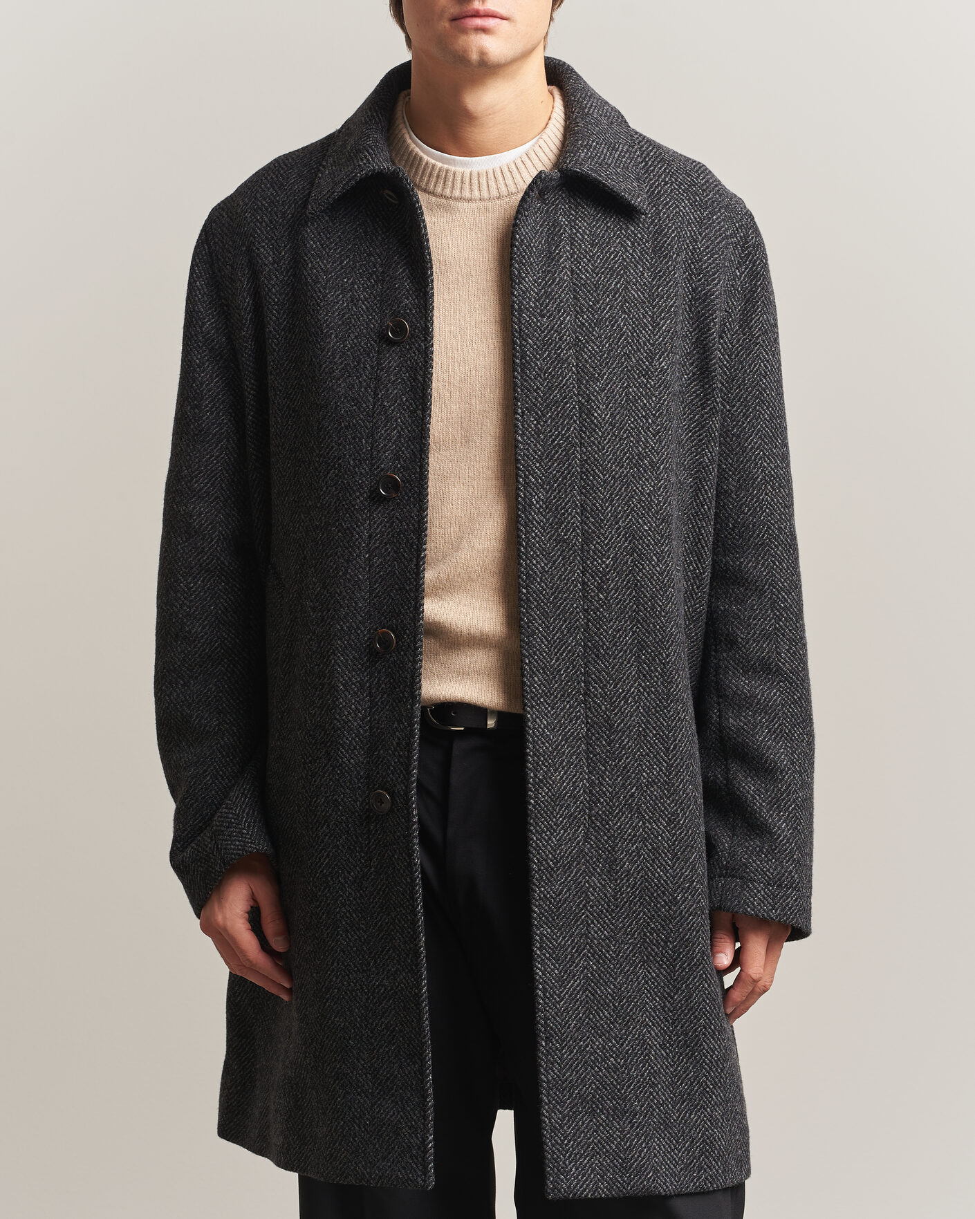 Hombres | Abrigos y chaquetas | PS Paul Smith | Wool Herringbone Coat Black