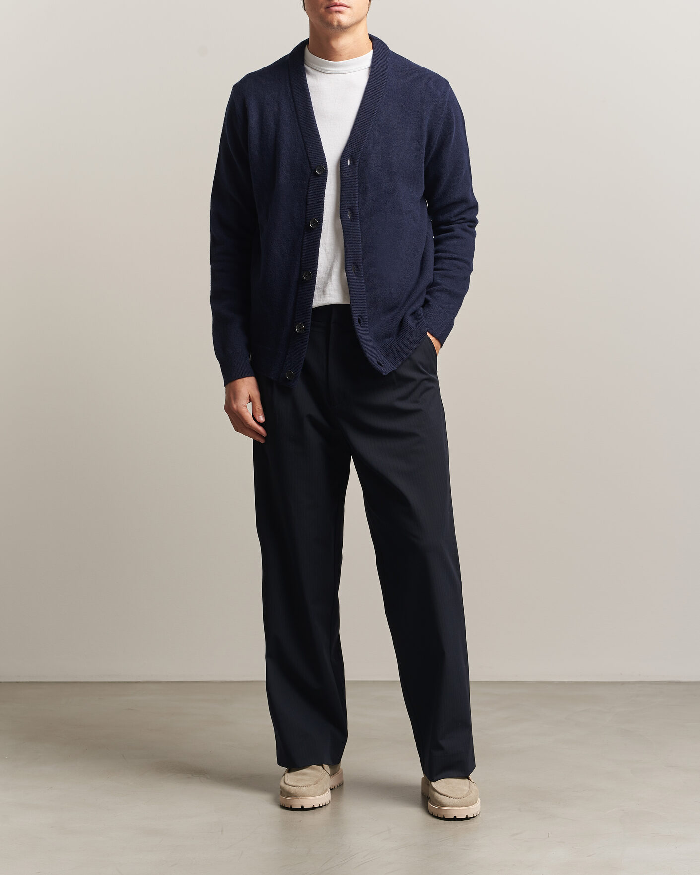 Hombres | Jerséis y prendas de punto | PS Paul Smith | Wool Knitted Cardigan Navy