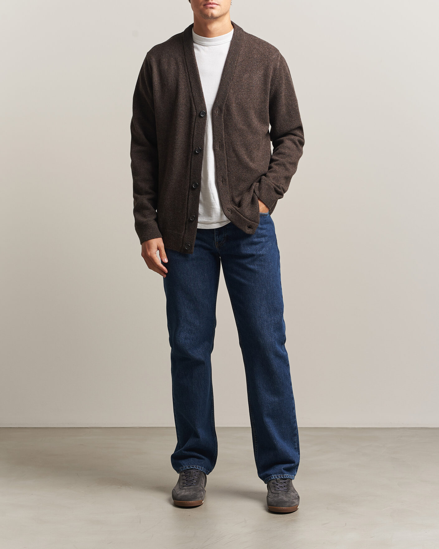 Hombres | Jerséis y prendas de punto | PS Paul Smith | Wool Knitted Cardigan Brown
