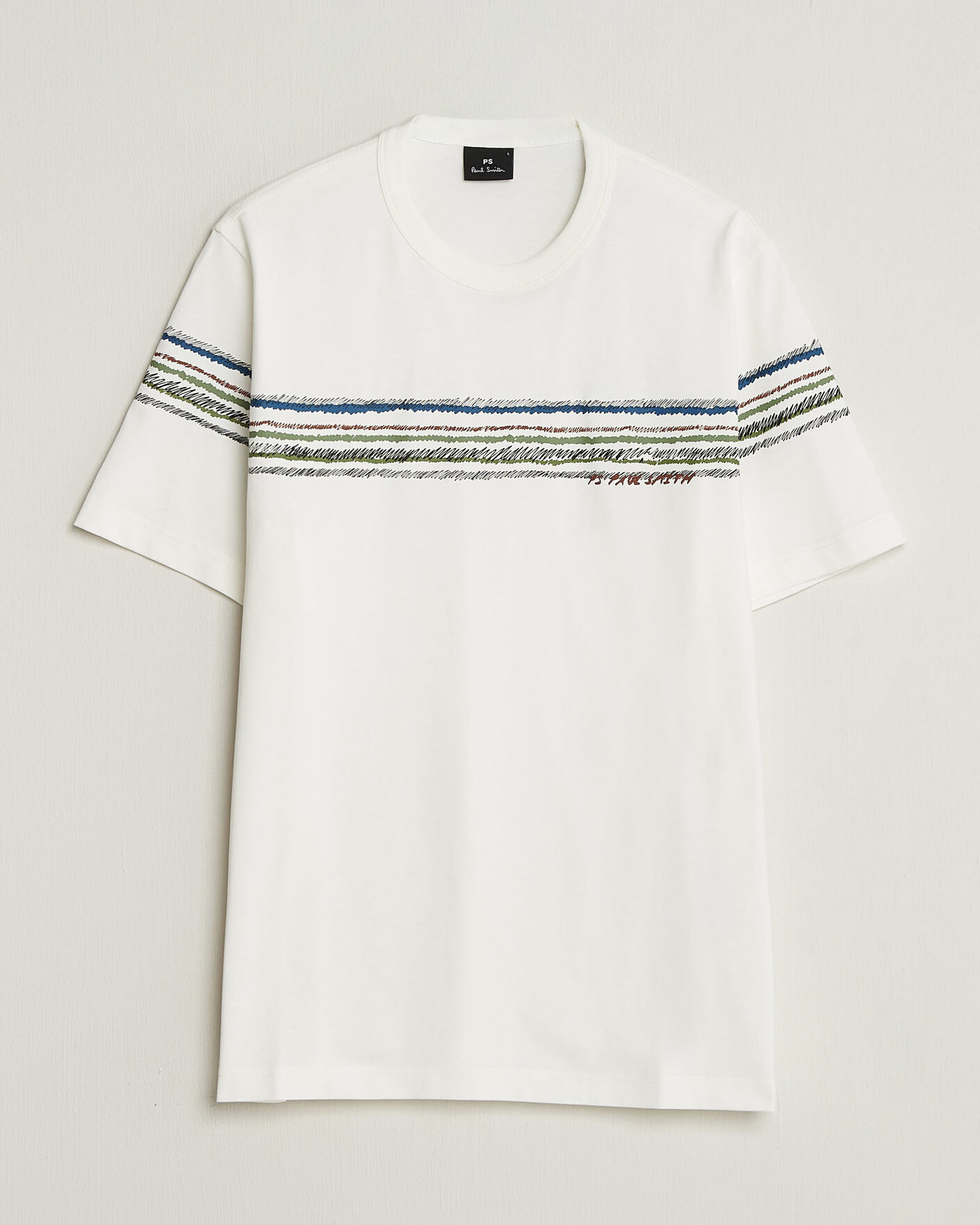 Hombres | Camisetas | PS Paul Smith | Stripes Crew Neck T-Shirt White