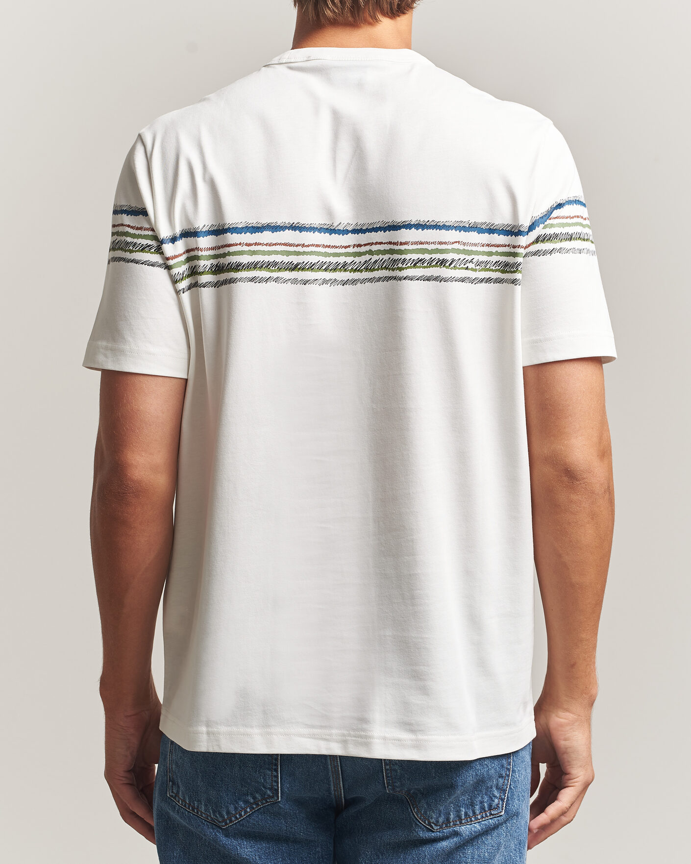 Hombres | Camisetas | PS Paul Smith | Stripes Crew Neck T-Shirt White