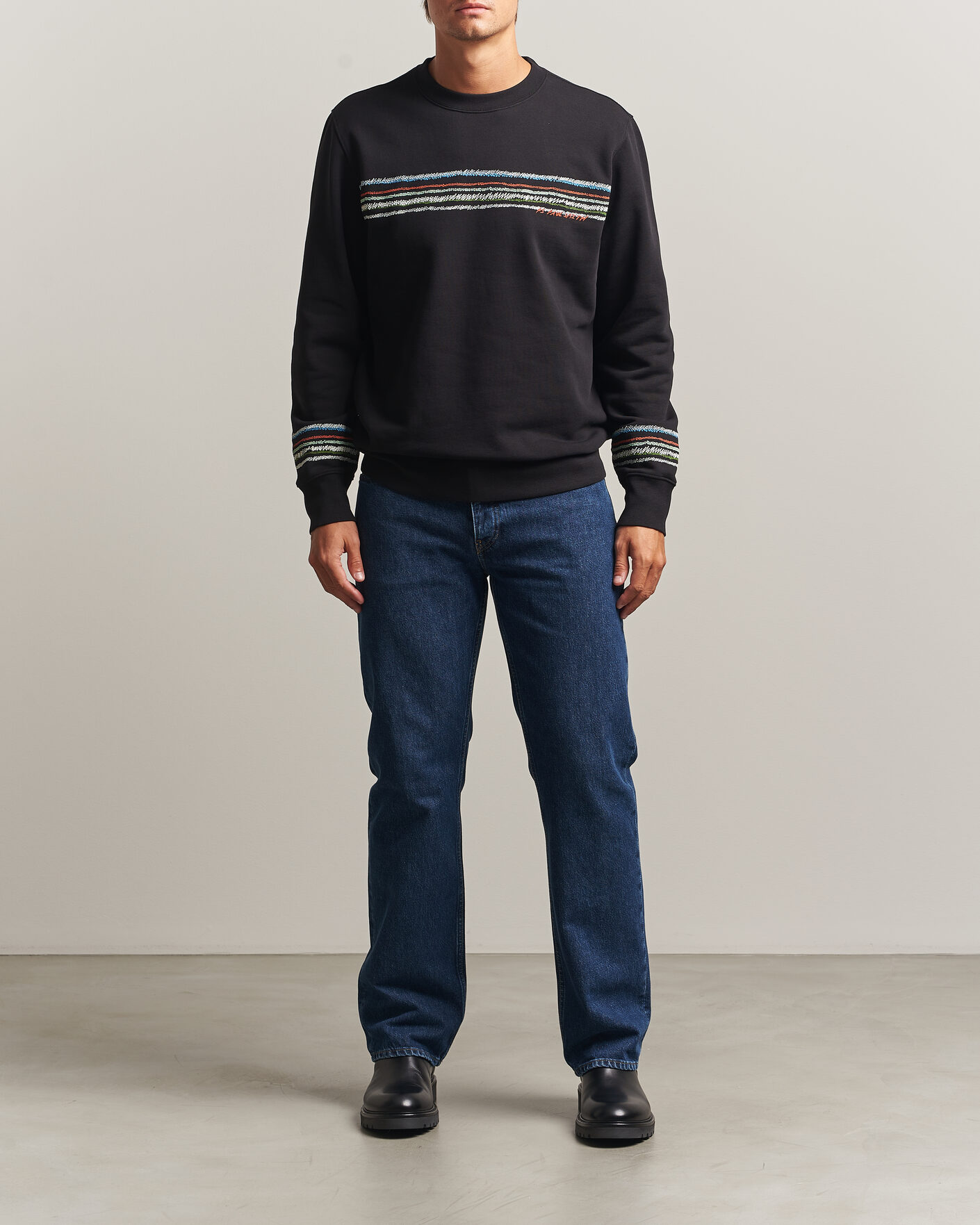 Hombres | Jerséis y prendas de punto | PS Paul Smith | Stripes Crew Neck Sweatshirt Black