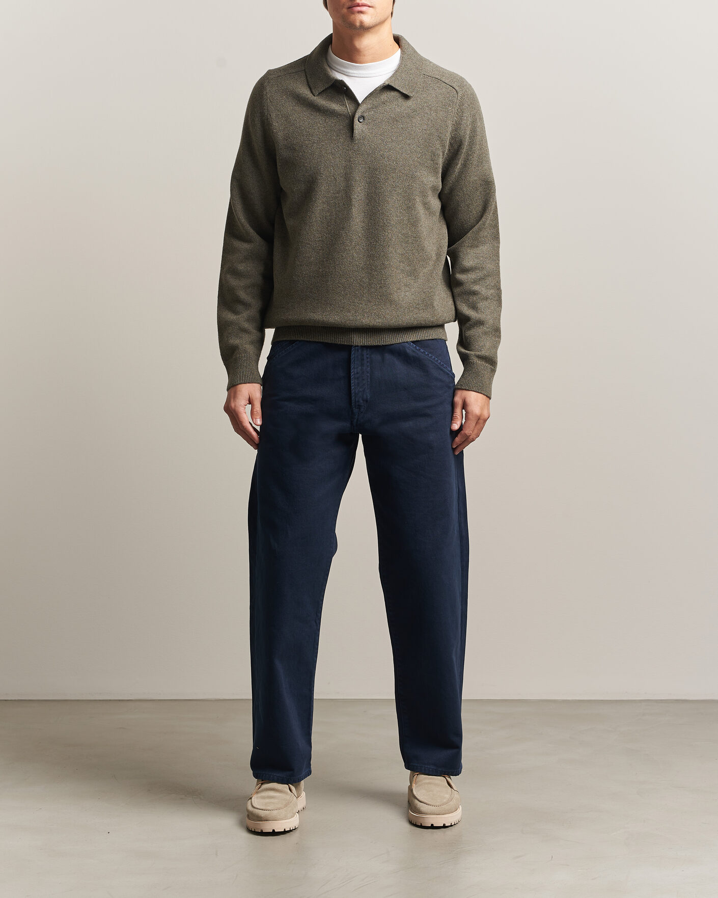 Hombres | Jerséis y prendas de punto | PS Paul Smith | Wool Knitted Polo Green