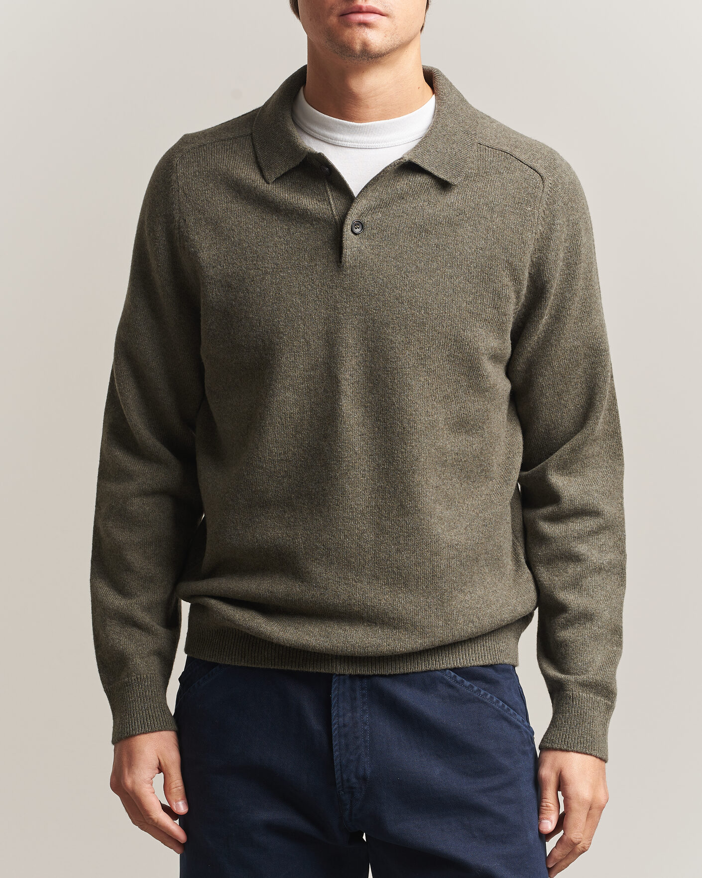 Hombres | Jerséis y prendas de punto | PS Paul Smith | Wool Knitted Polo Green