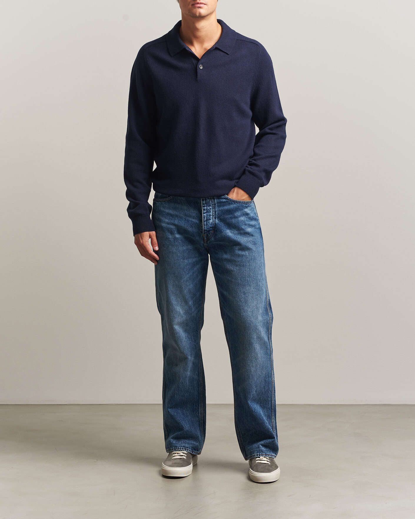Hombres | Jerséis y prendas de punto | PS Paul Smith | Wool Knitted Polo Navy