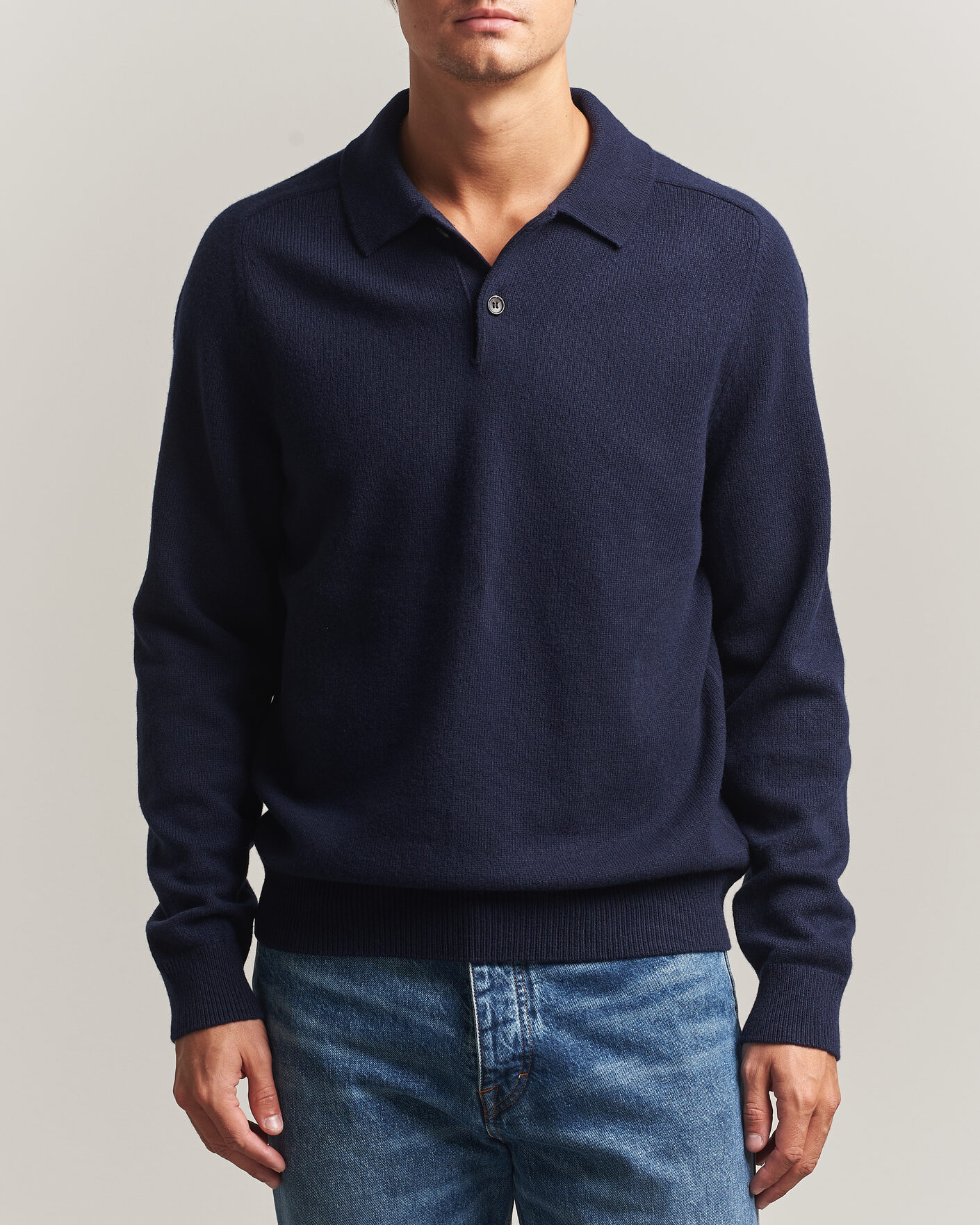 Hombres | Jerséis y prendas de punto | PS Paul Smith | Wool Knitted Polo Navy