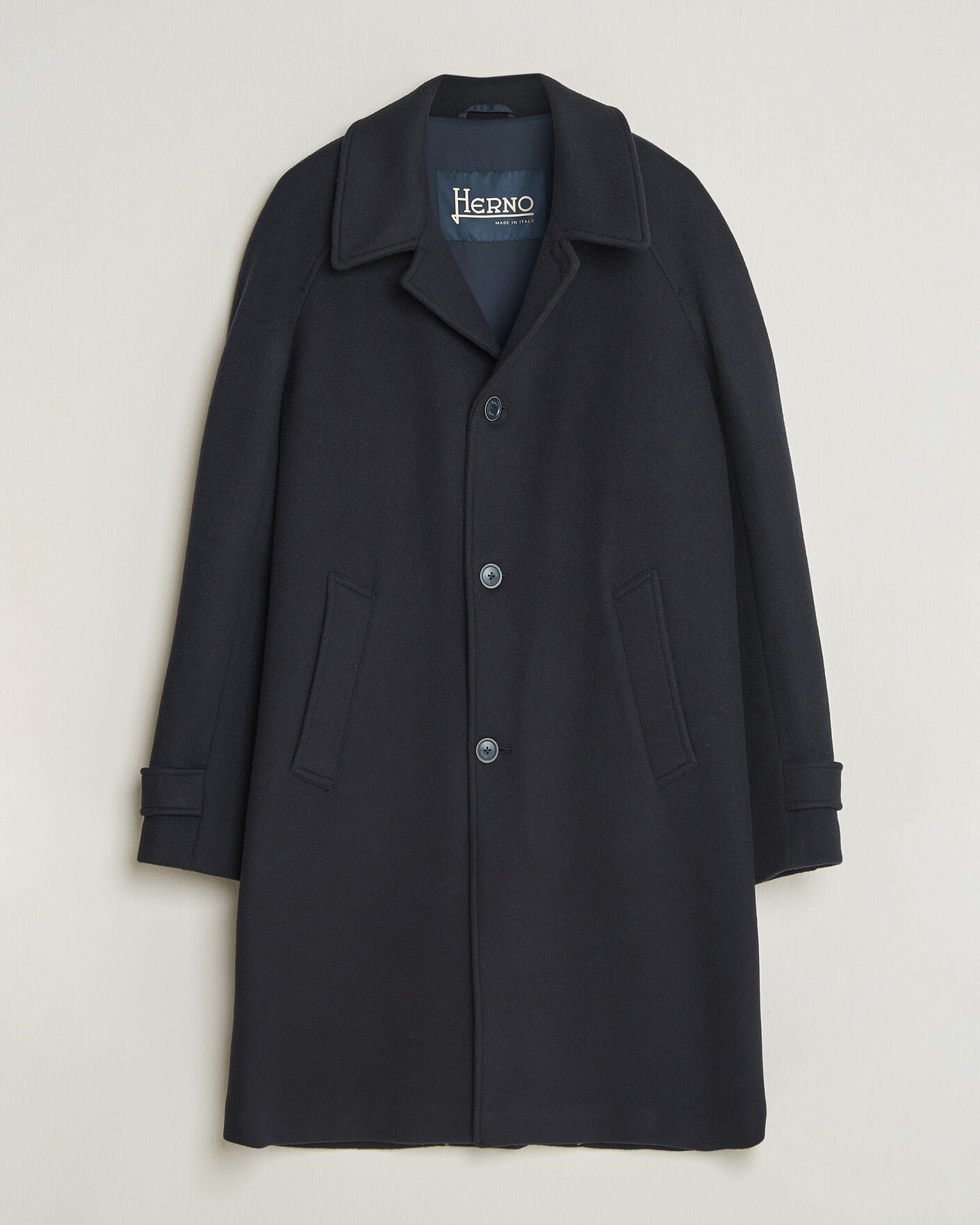 Hombres | Abrigos y chaquetas | Herno | Raglan Wool Coat Navy