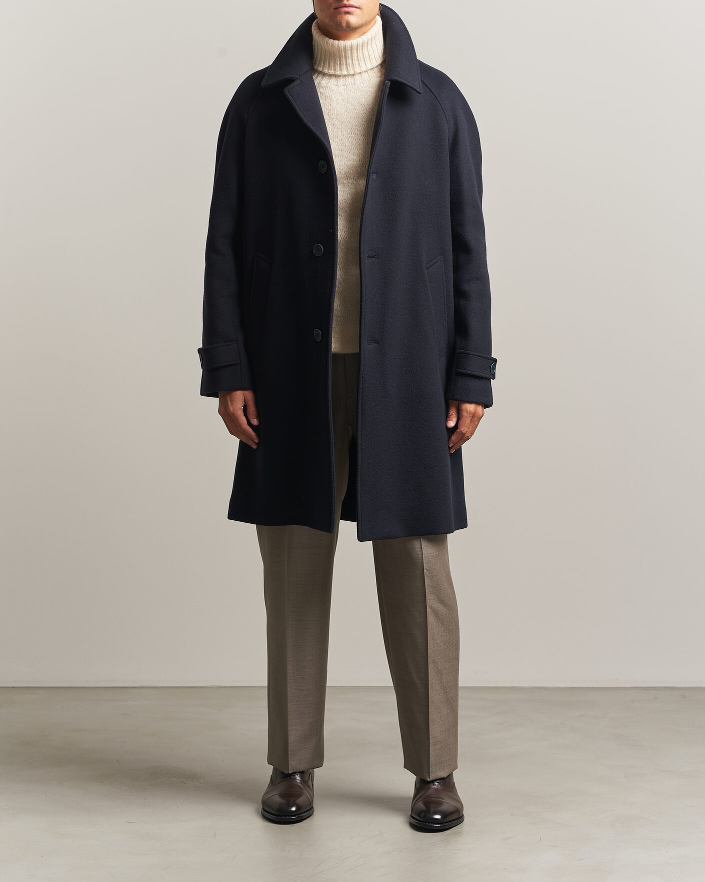 Hombres | Abrigos y chaquetas | Herno | Raglan Wool Coat Navy