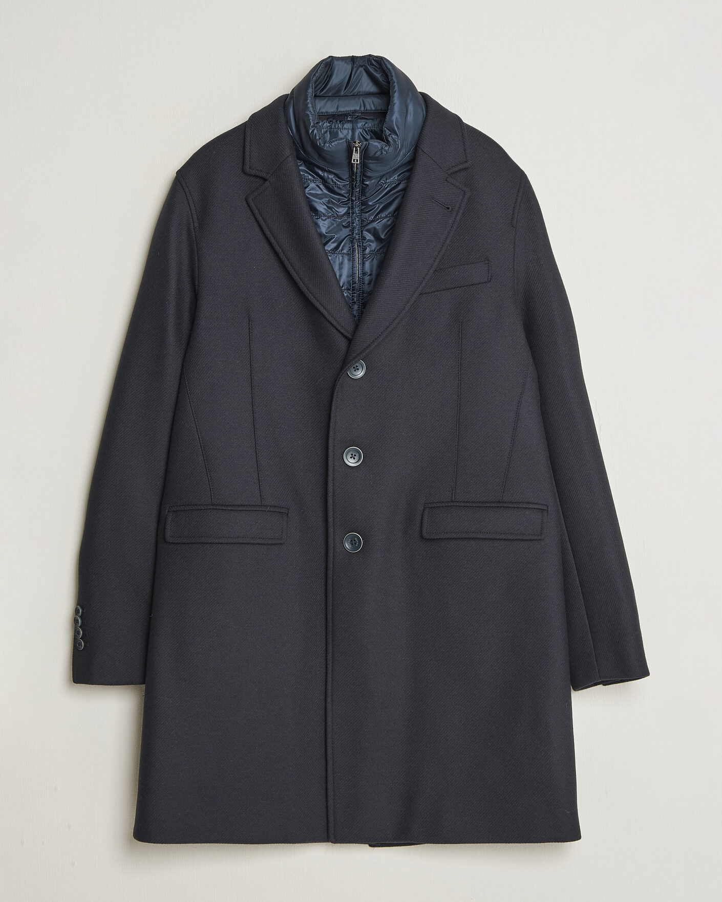 Hombres | Abrigos y chaquetas | Herno | Wool Zip Coat Navy