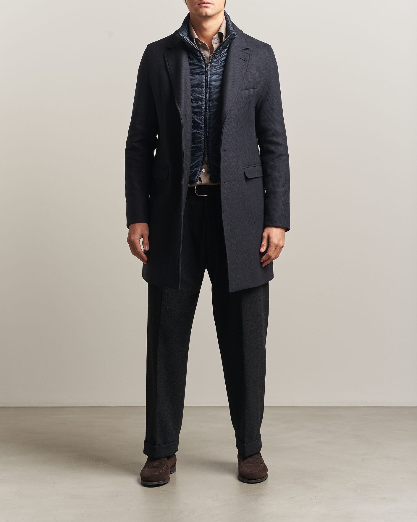 Hombres | Abrigos y chaquetas | Herno | Wool Zip Coat Navy