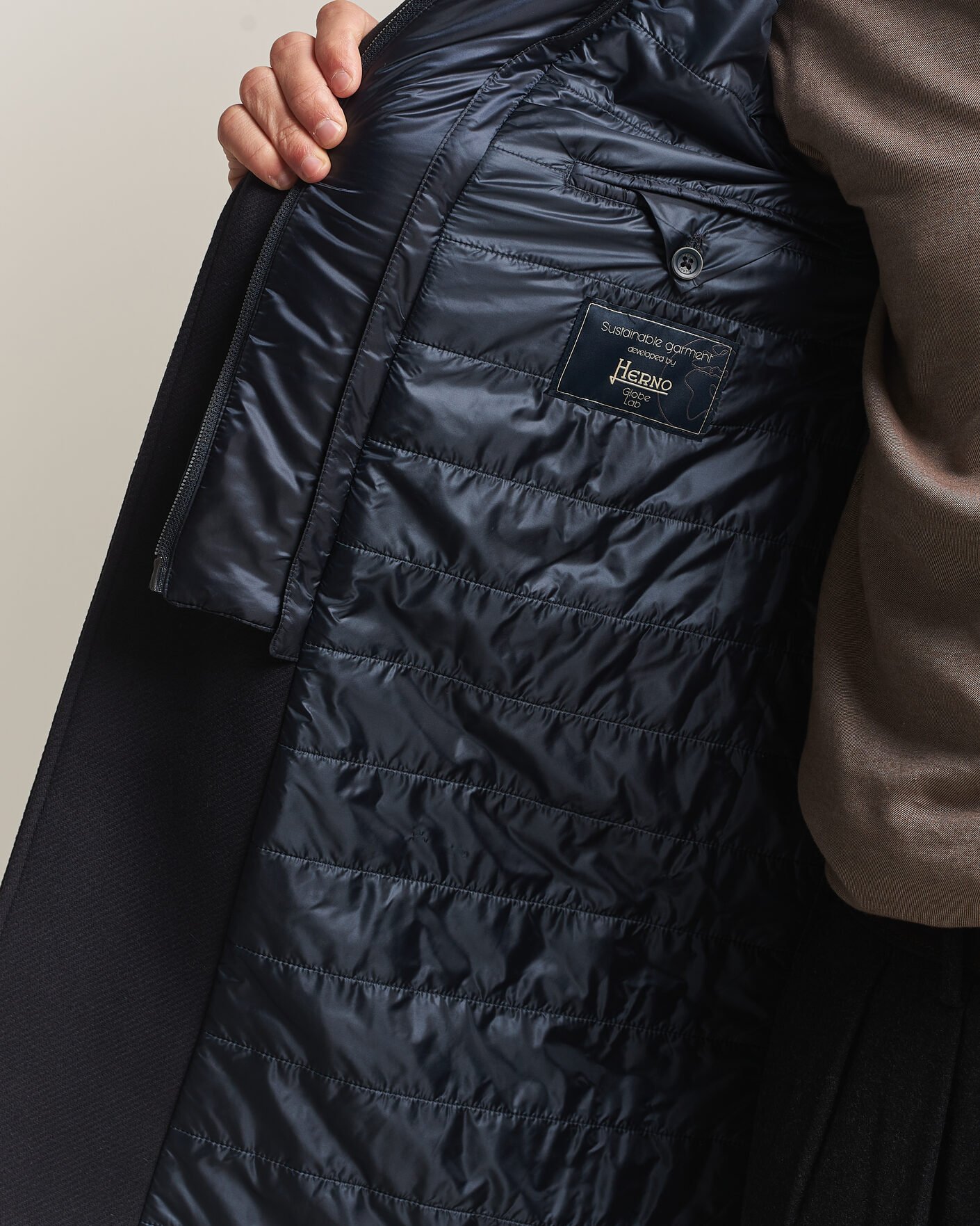 Hombres | Abrigos y chaquetas | Herno | Wool Zip Coat Navy