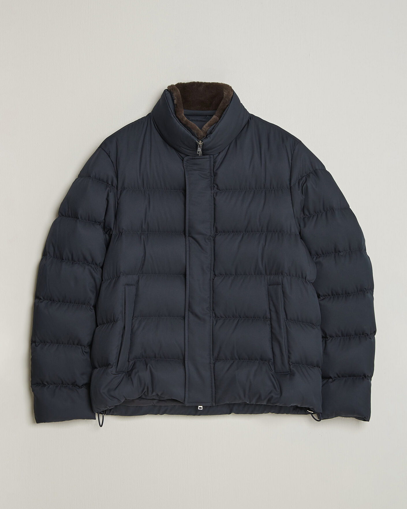 Hombres | Abrigos y chaquetas | Herno | Faux Fur Down Jacket Navy