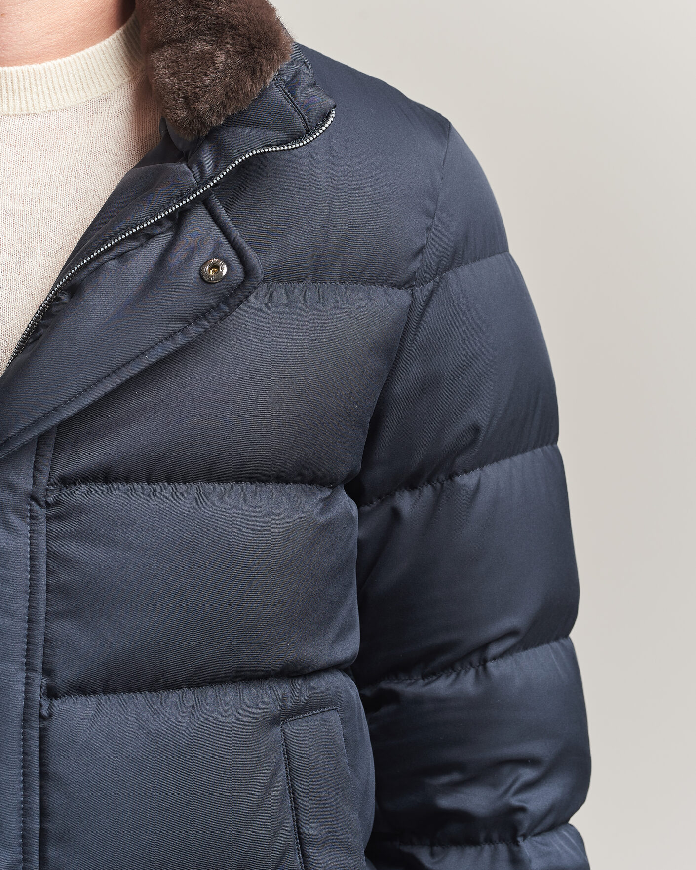 Hombres | Abrigos y chaquetas | Herno | Faux Fur Down Jacket Navy