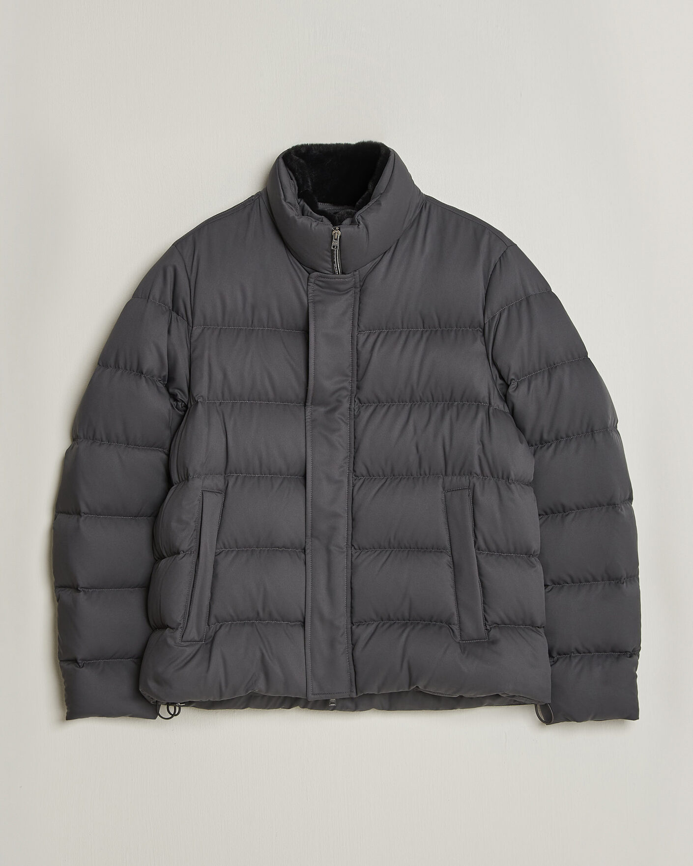 Hombres | Abrigos y chaquetas | Herno | Faux Fur Down Jacket Dark Grey