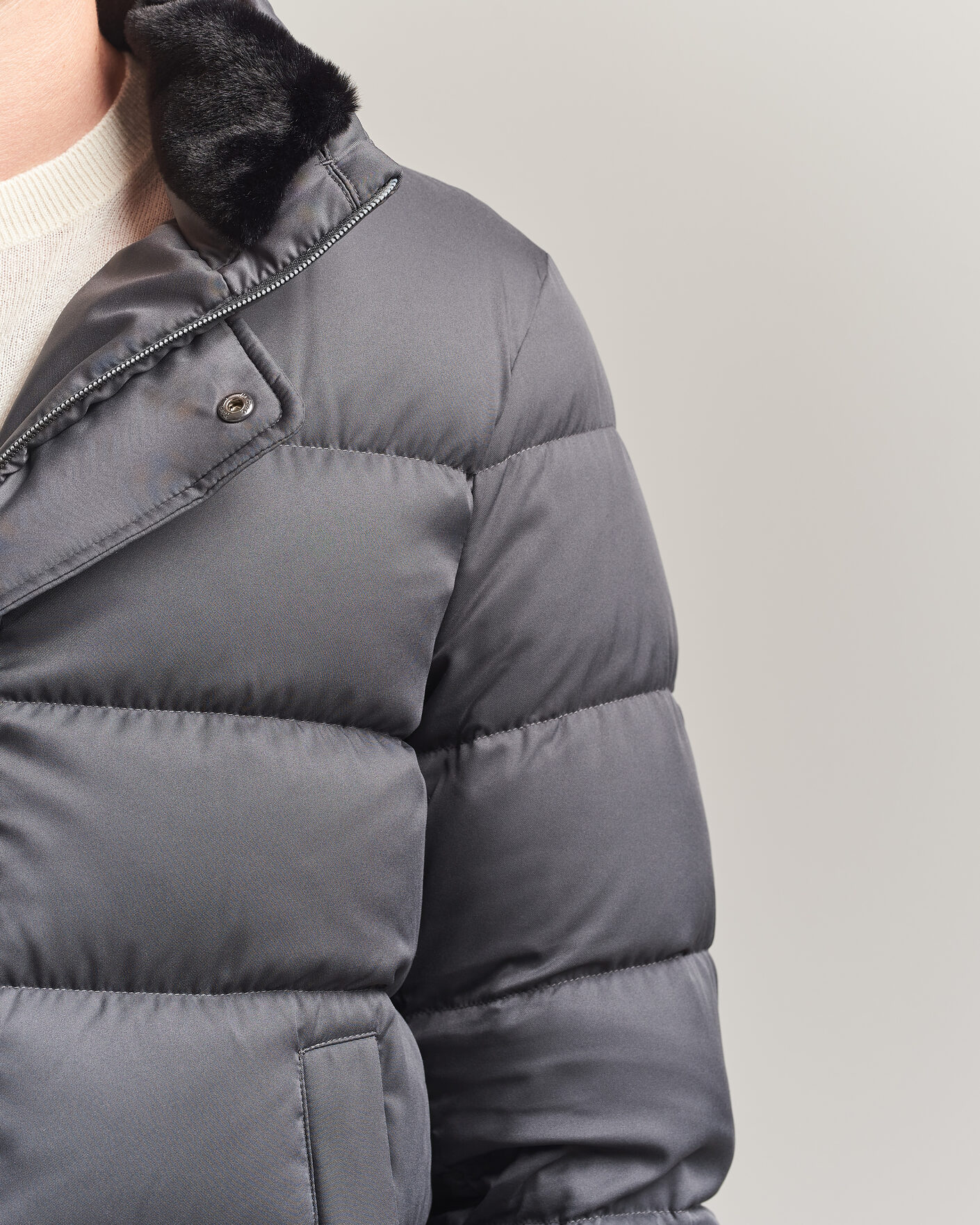 Hombres | Abrigos y chaquetas | Herno | Faux Fur Down Jacket Dark Grey