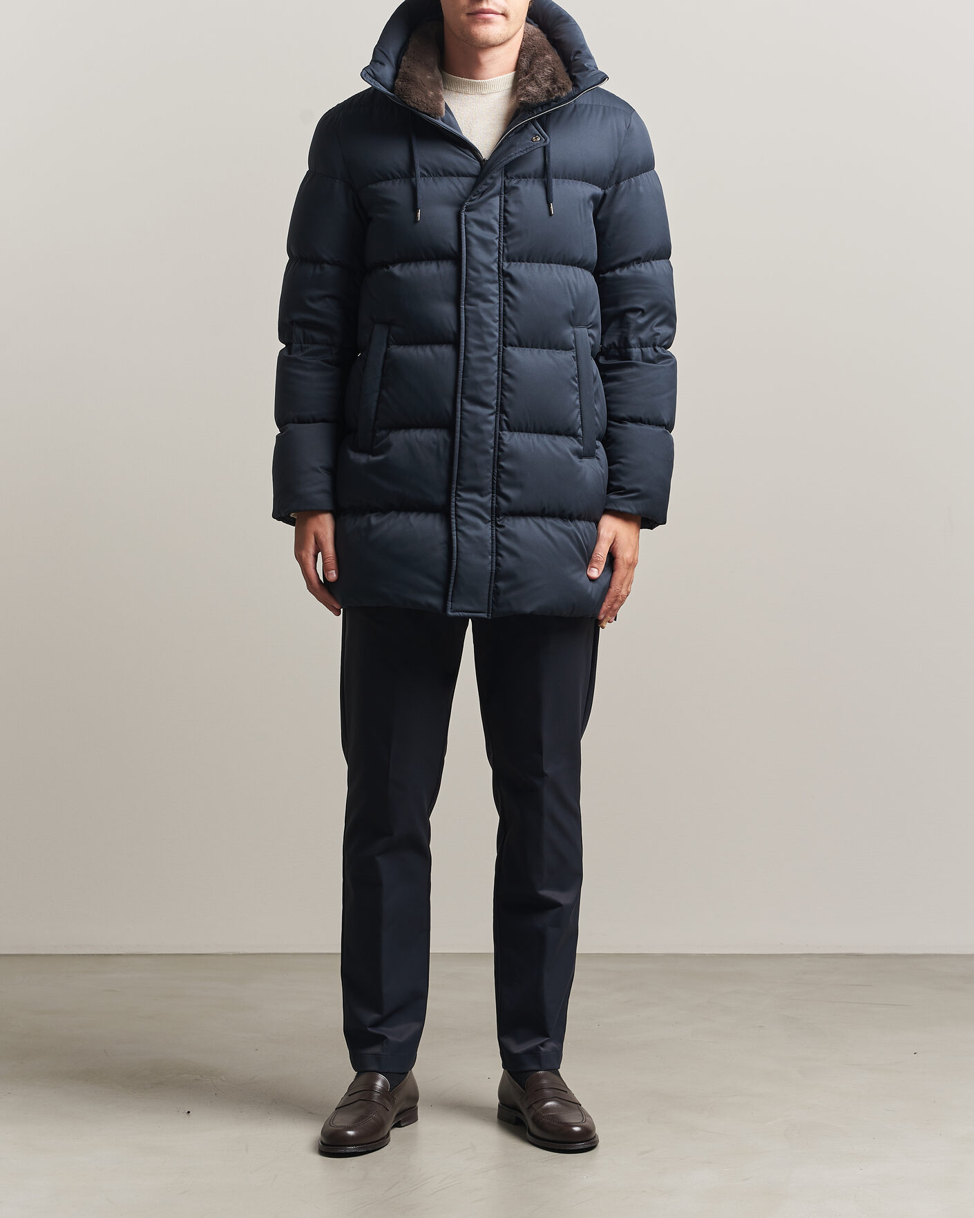 Hombres | Abrigos y chaquetas | Herno | Faux Fur Down Parka Navy
