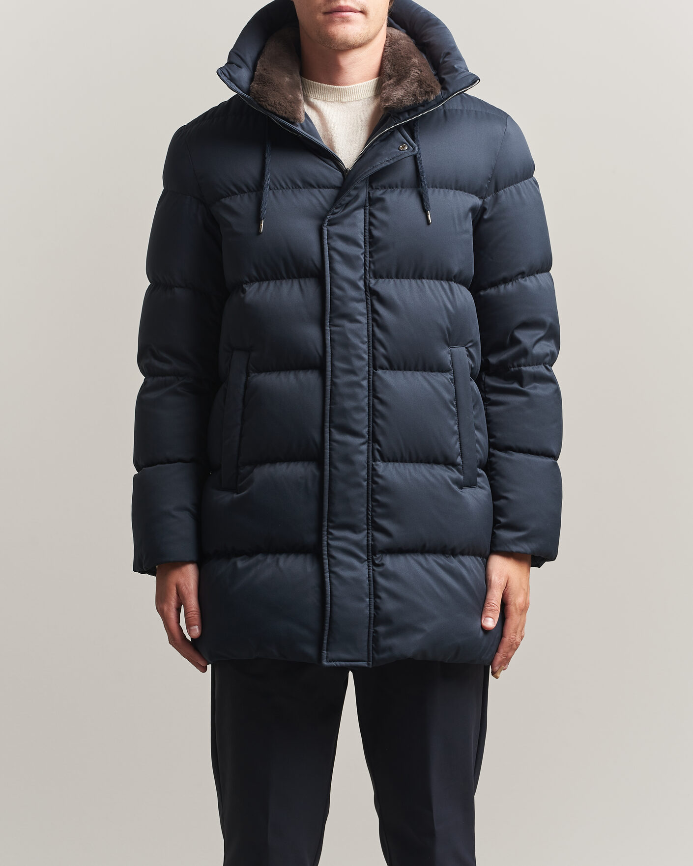 Hombres | Abrigos y chaquetas | Herno | Faux Fur Down Parka Navy