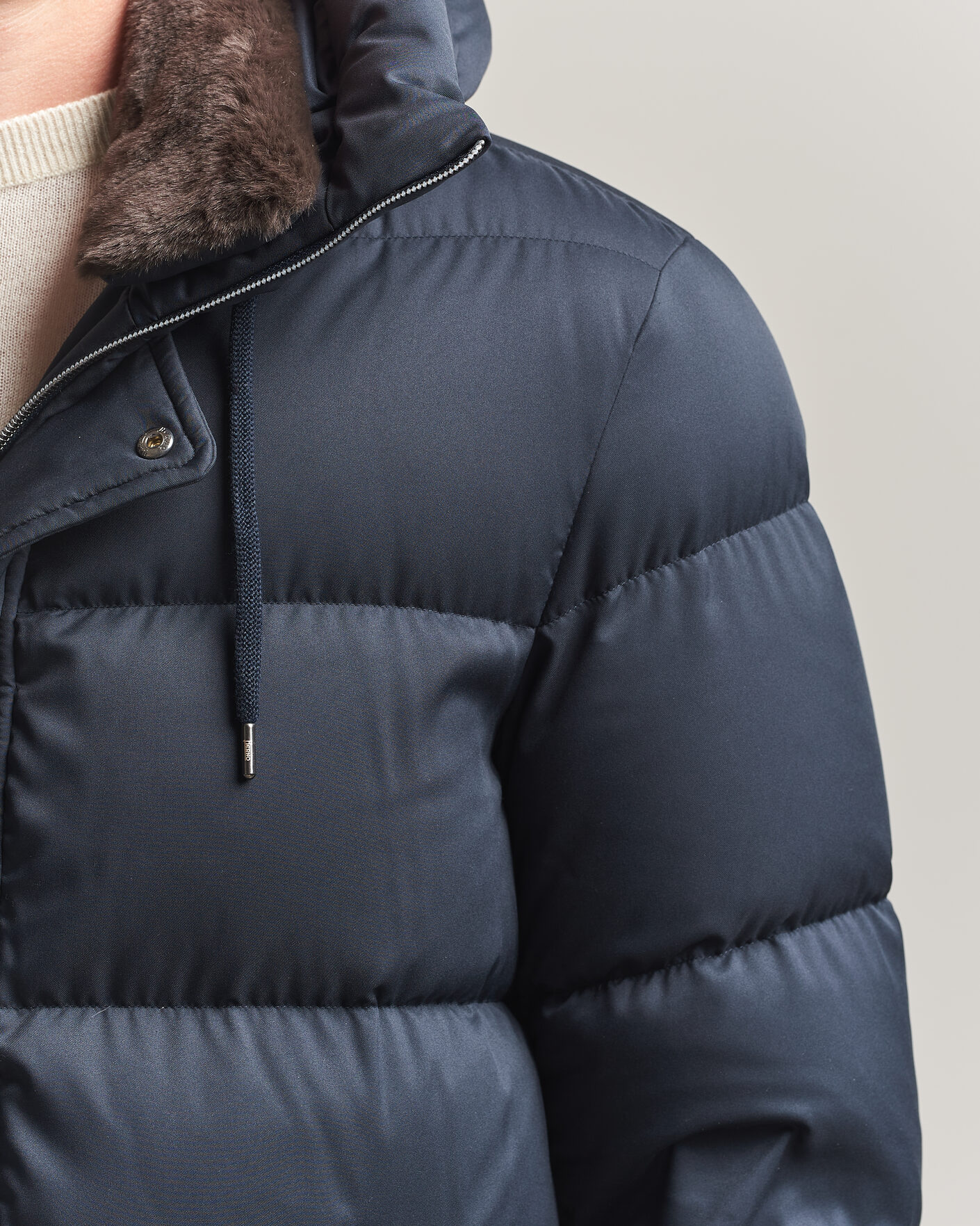 Hombres | Abrigos y chaquetas | Herno | Faux Fur Down Parka Navy