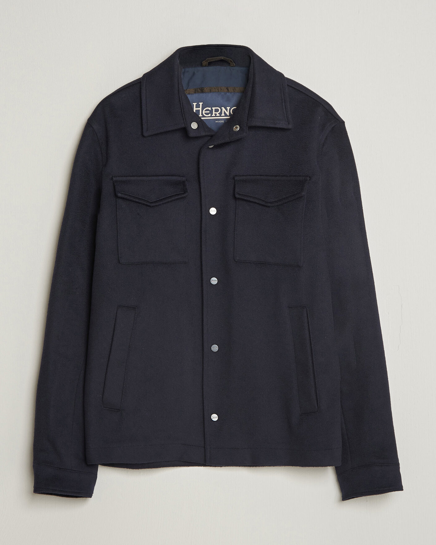 Hombres | Abrigos y chaquetas | Herno | Cashmere Overshirt Navy