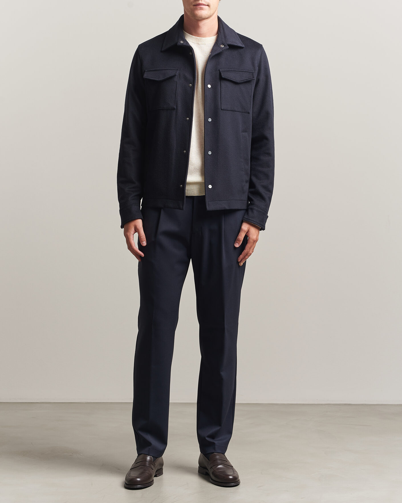 Hombres | Abrigos y chaquetas | Herno | Cashmere Overshirt Navy