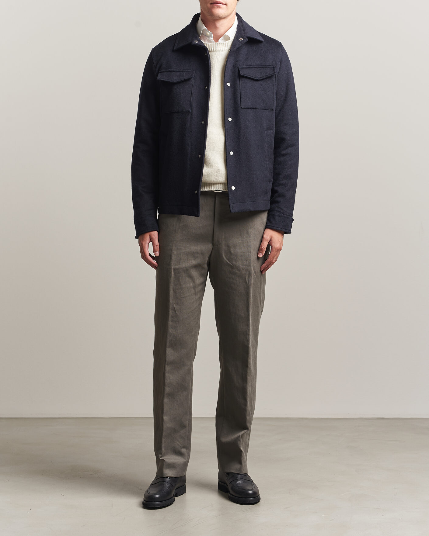 Hombres | Abrigos y chaquetas | Herno | Cashmere Overshirt Navy