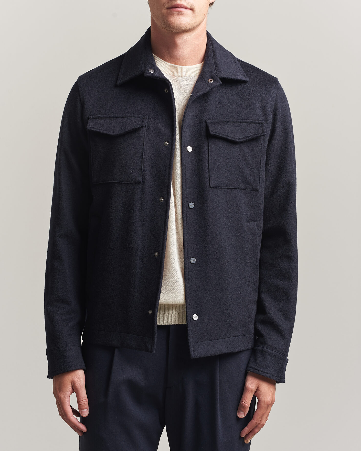Hombres | Abrigos y chaquetas | Herno | Cashmere Overshirt Navy