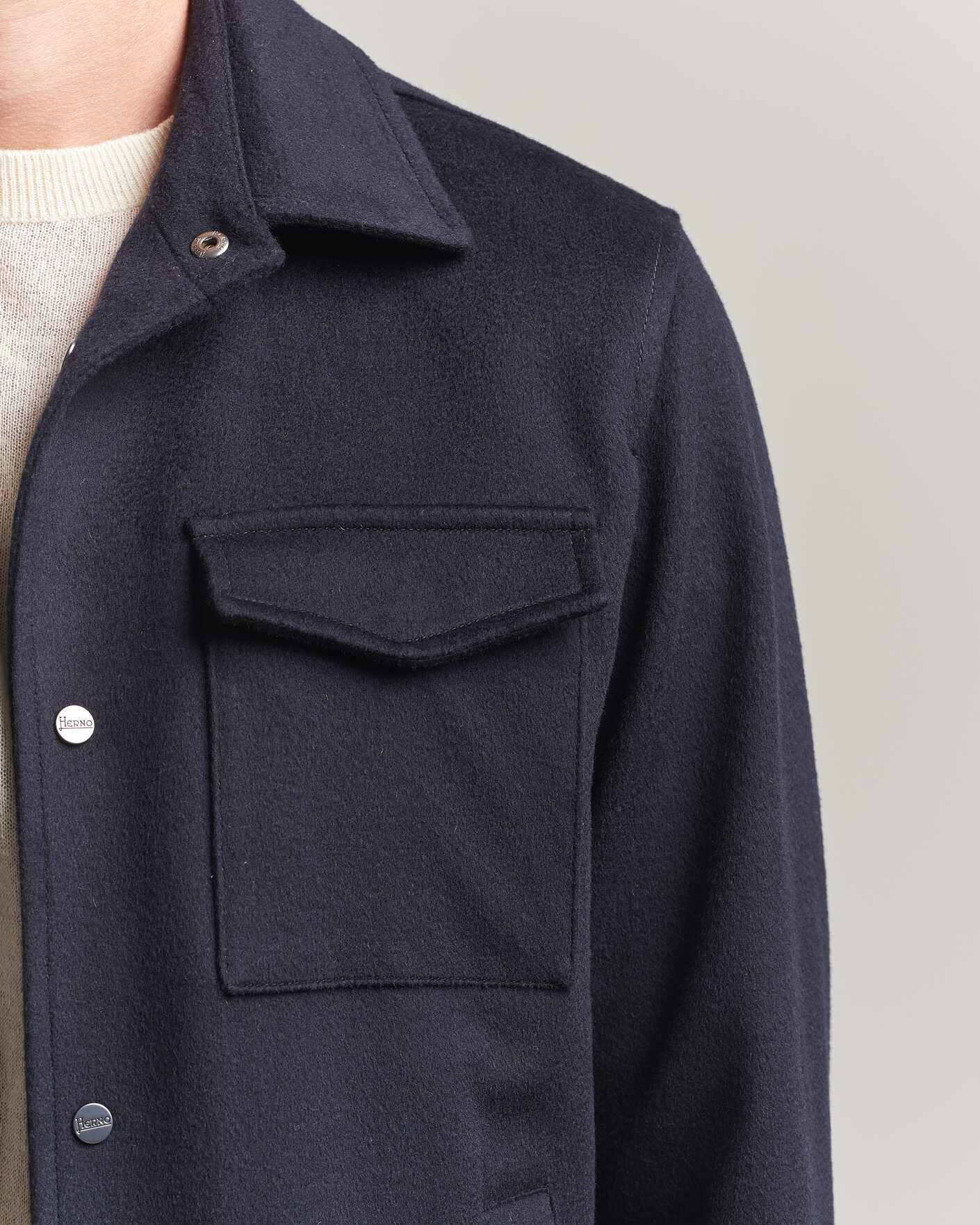 Hombres | Abrigos y chaquetas | Herno | Cashmere Overshirt Navy