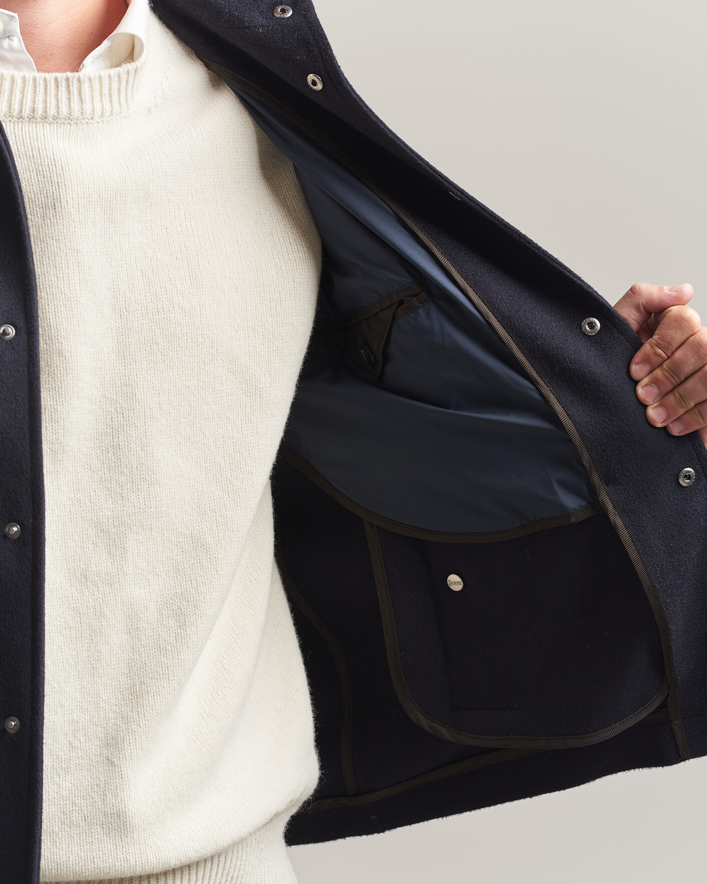 Hombres | Abrigos y chaquetas | Herno | Cashmere Overshirt Navy