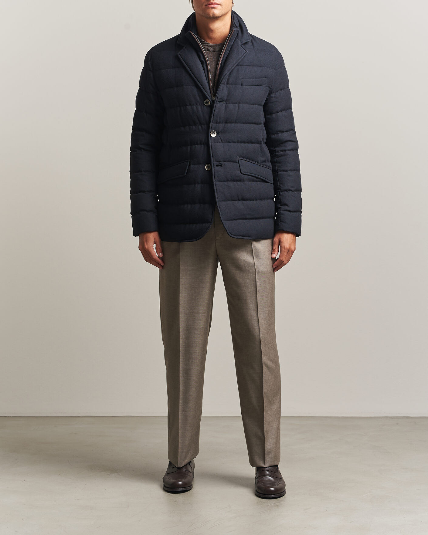 Hombres | Abrigos y chaquetas | Herno | Flannel Down Blazer Navy