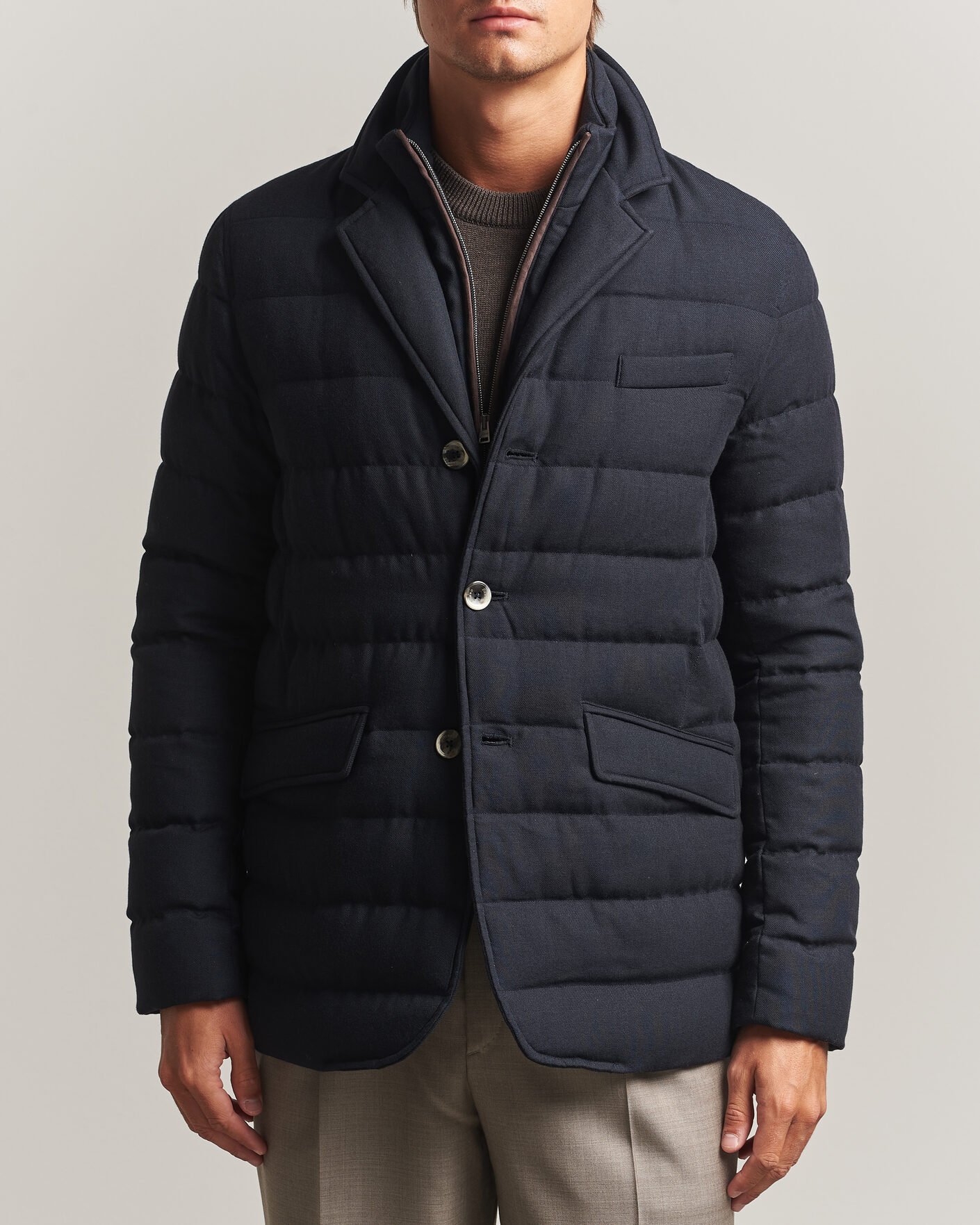 Hombres | Abrigos y chaquetas | Herno | Flannel Down Blazer Navy