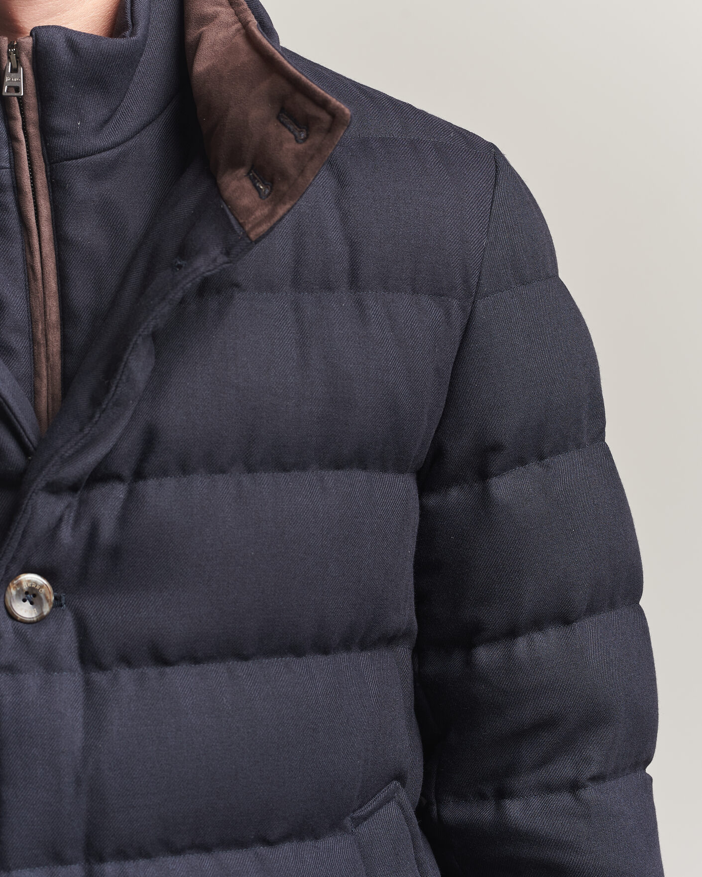Hombres | Abrigos y chaquetas | Herno | Flannel Down Coat Navy
