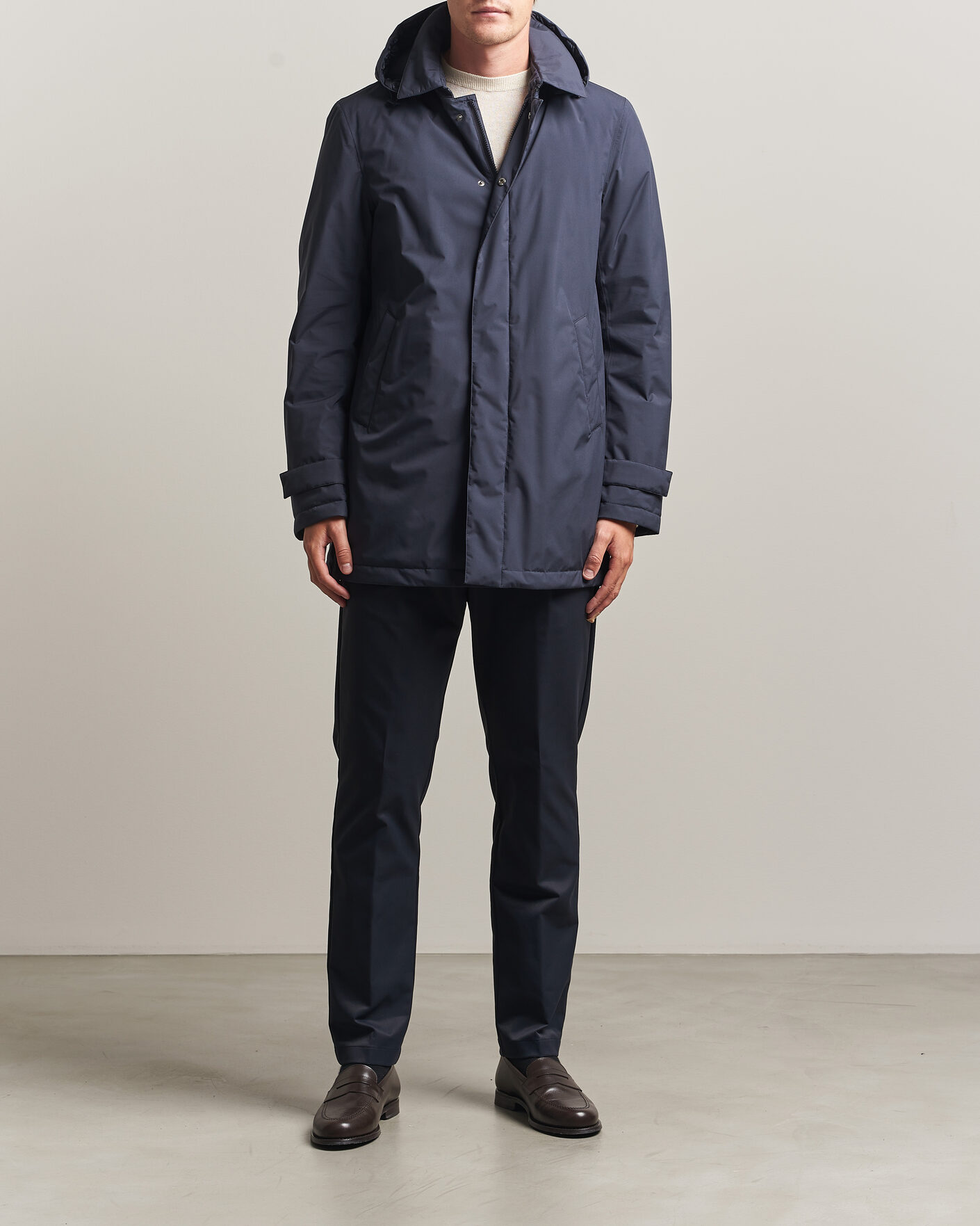 Hombres | Abrigos y chaquetas | Herno | Waterproof Nylon Coat Navy